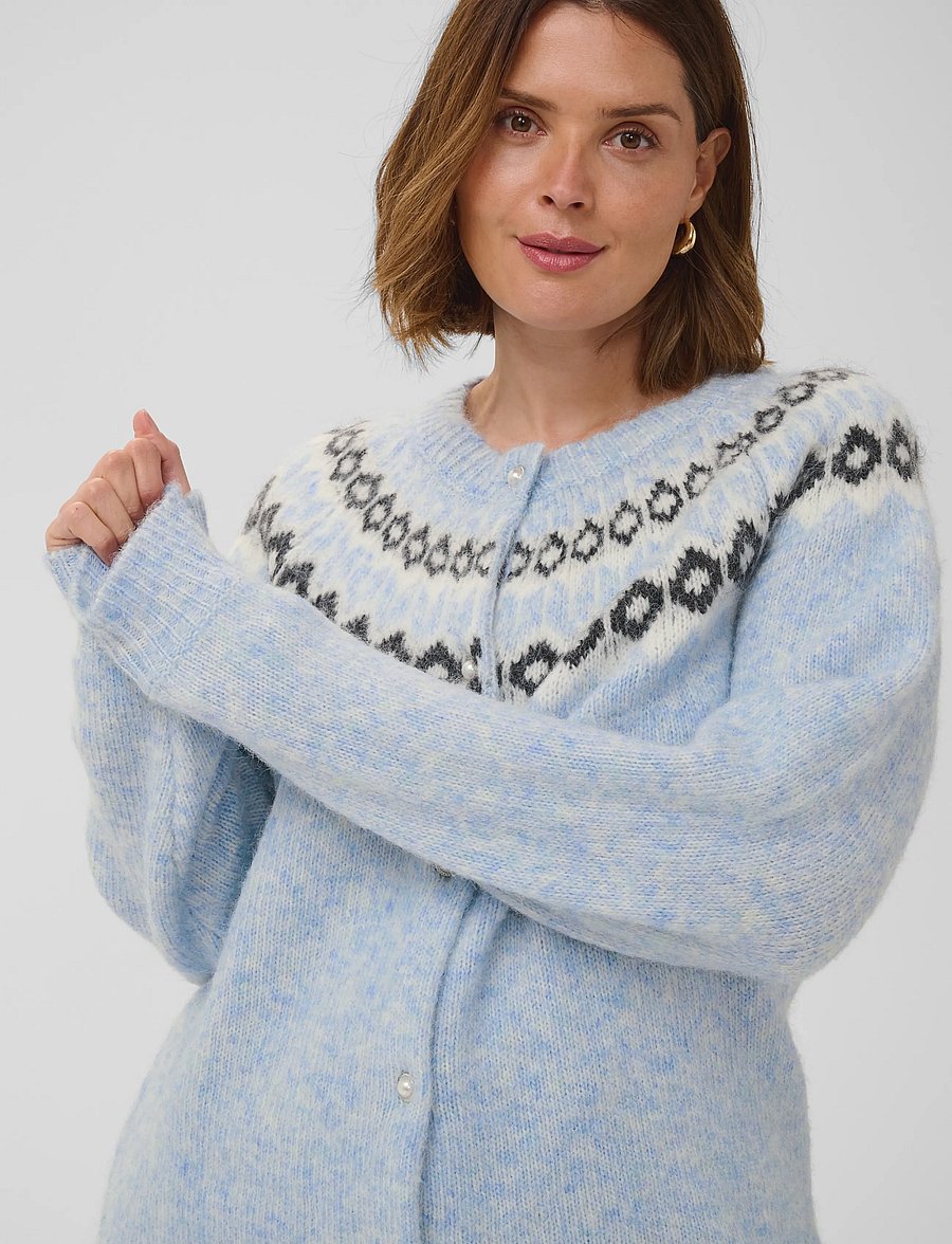 Kaffe Curve - KCbettany Cardigan - koftor - light blue melange - 5