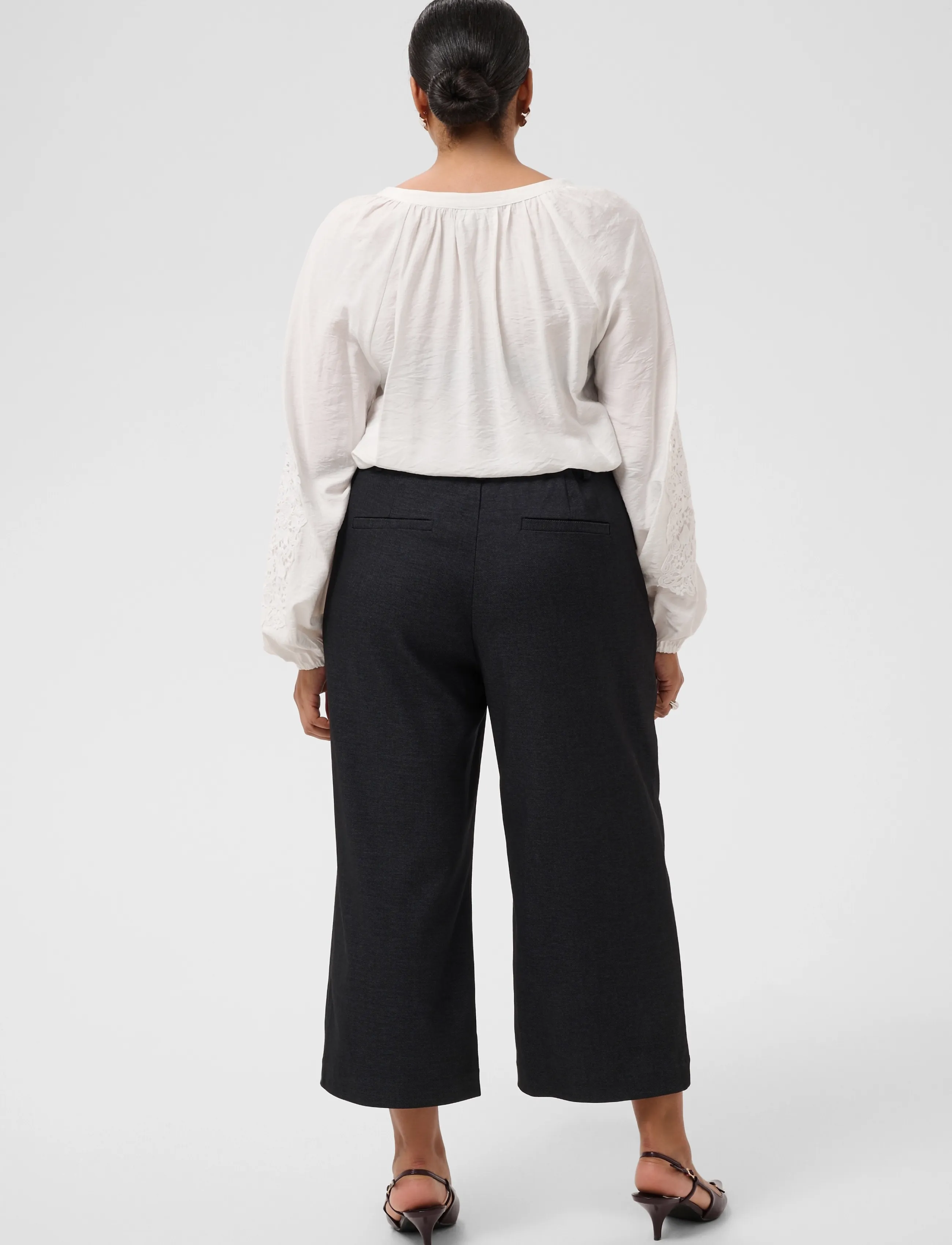 Kaffe Curve - KCabby Culotte Pants - culottes - dark grey melange - 4