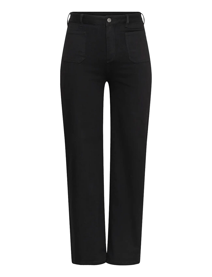 Kaffe Curve - KCbrookie Wide Full Lenght Jeans - vida jeans - black deep - 0