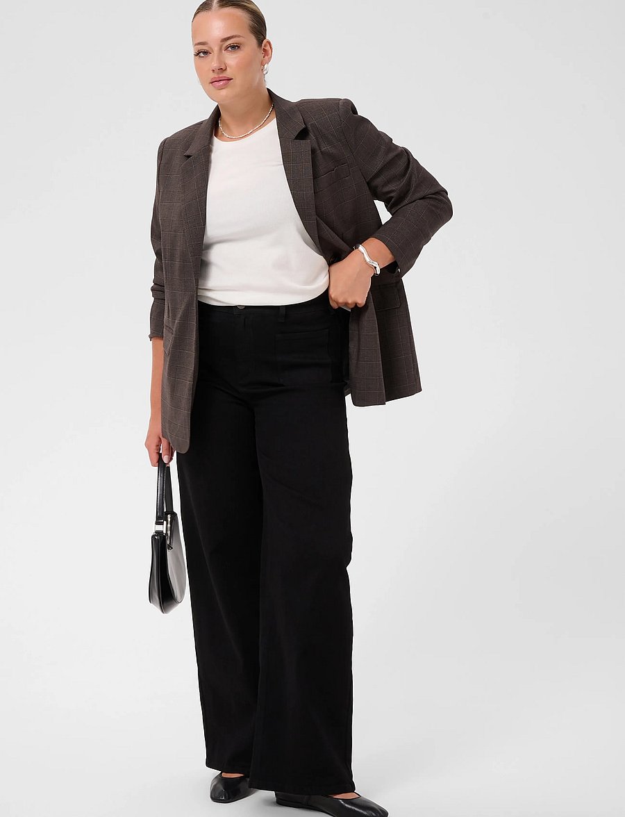 Kaffe Curve - KCbrookie Wide Full Lenght Jeans - vida jeans - black deep - 3