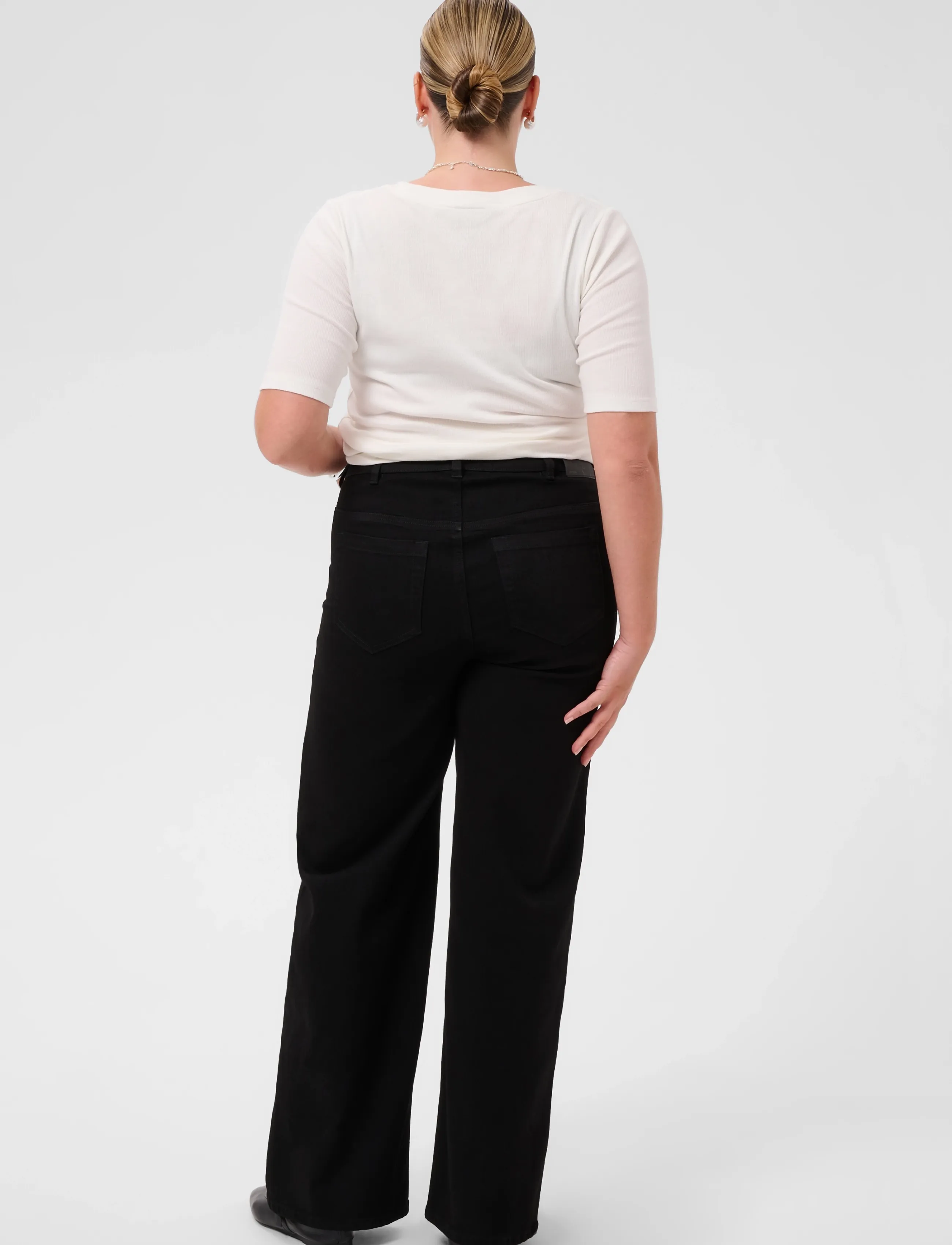 Kaffe Curve - KCbrookie Wide Full Lenght Jeans - vida jeans - black deep - 4