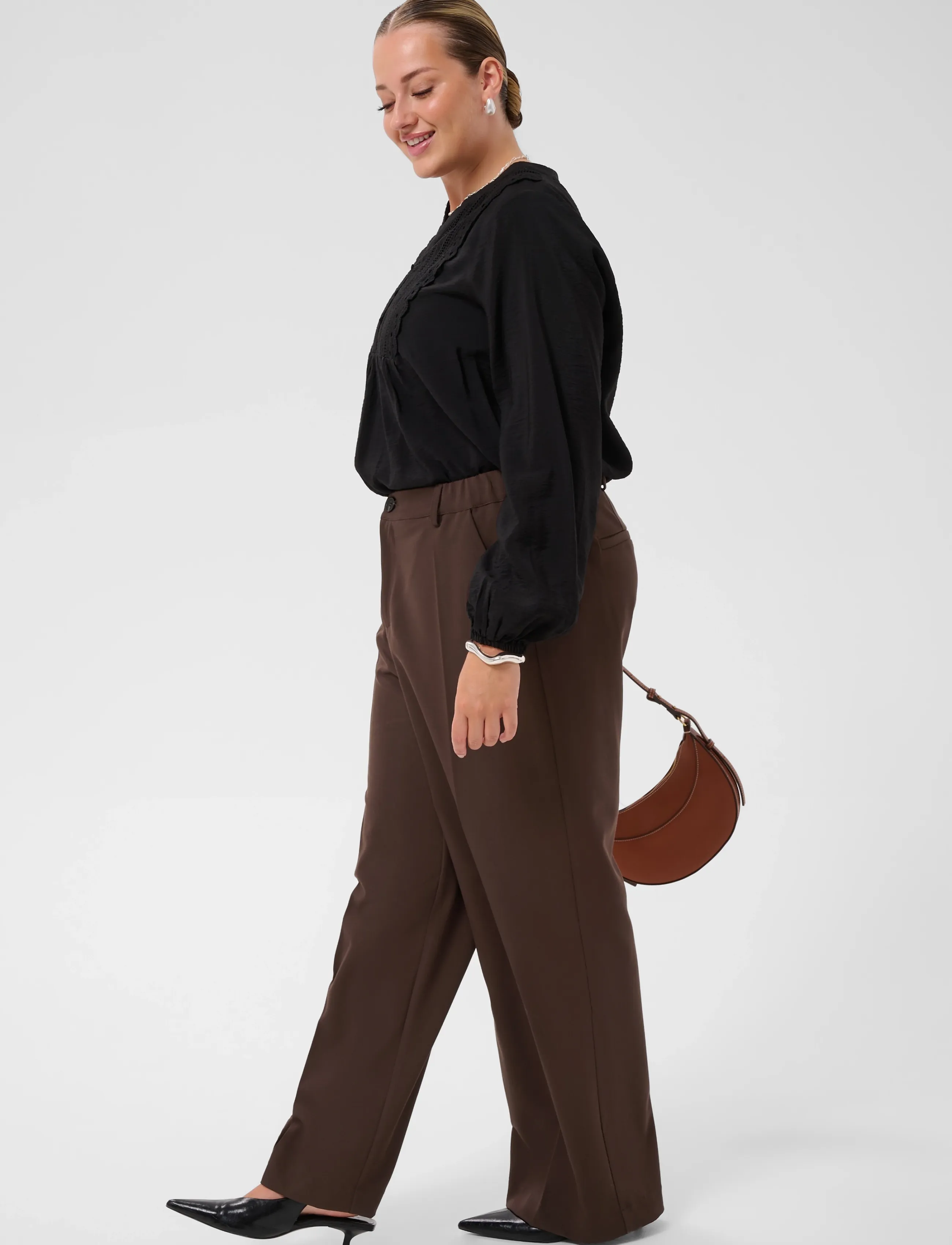 Kaffe Curve - KCsakira Pants - coffee bean - 4