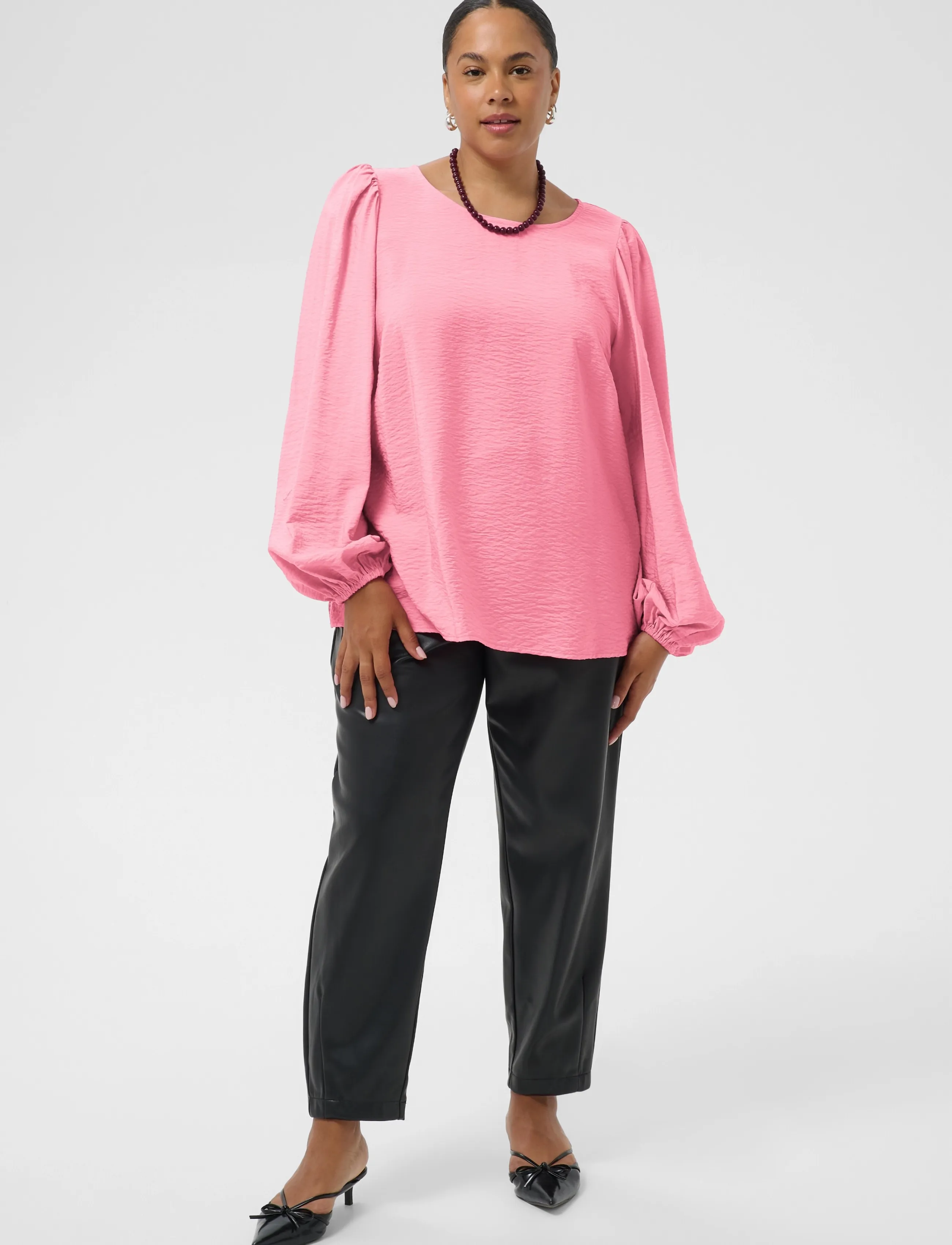 Kaffe Curve - KCgila Blouse - langærmede bluser - wild rose - 2
