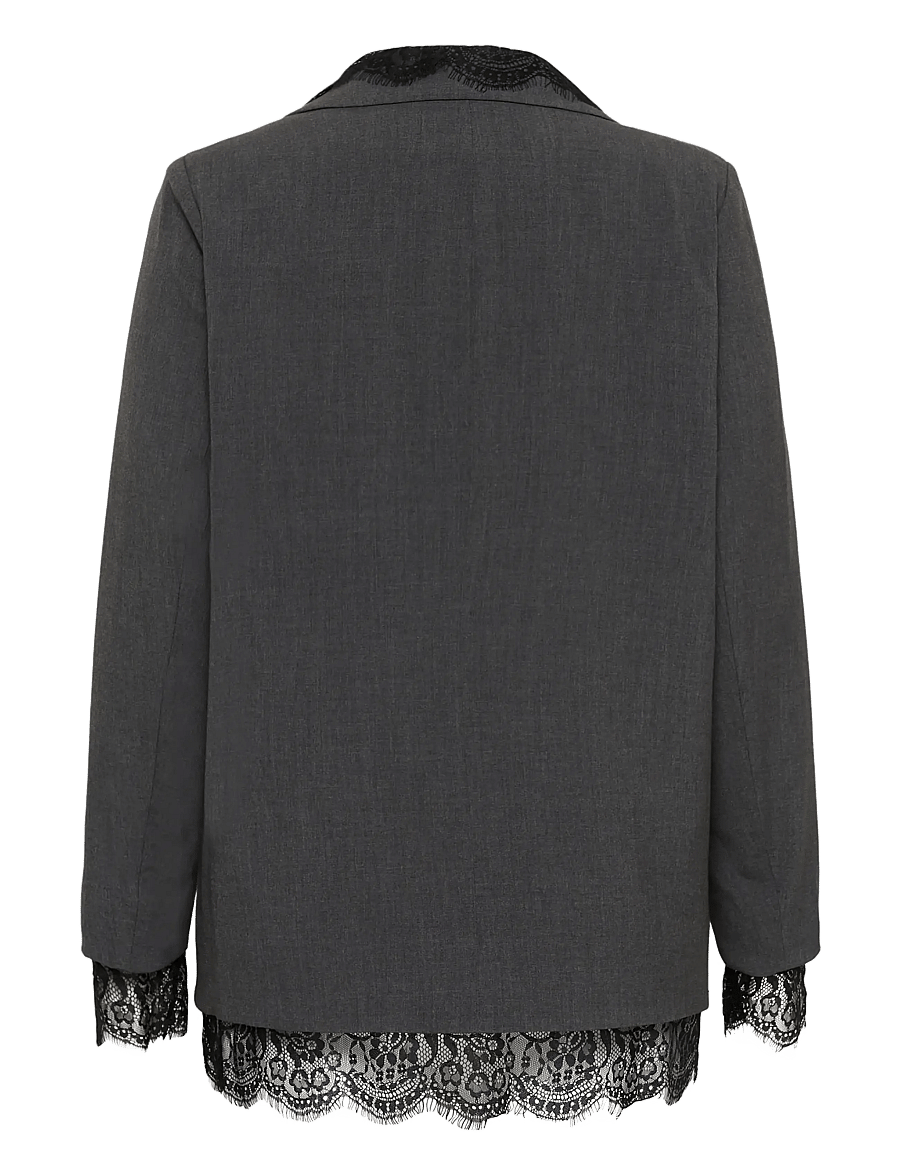 Kaffe Curve - KCriella Blazer - Üherealised pintsakud - dark grey melange - 1