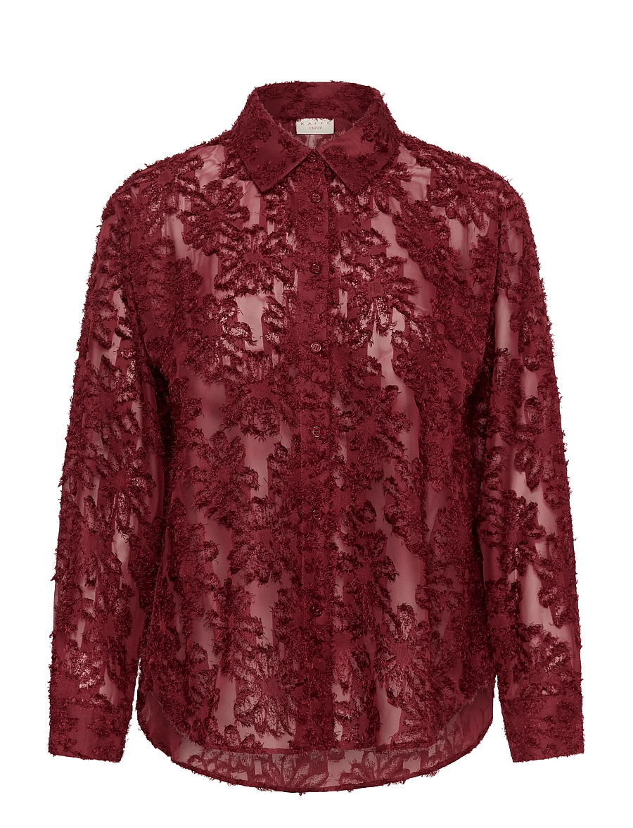 Kaffe Curve - KCalie Shirt - long-sleeved shirts - port - 0