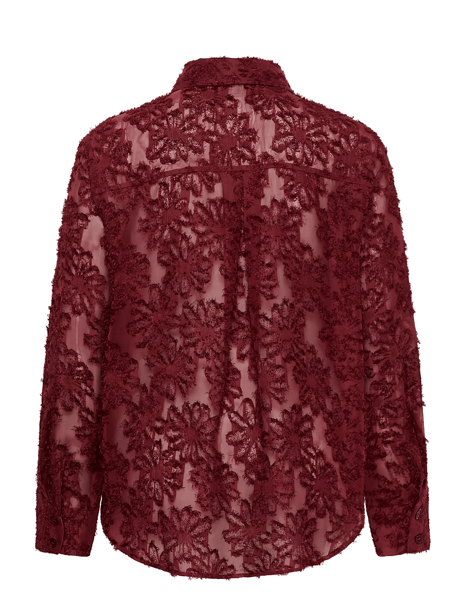 Kaffe Curve - KCalie Shirt - long-sleeved shirts - port - 1