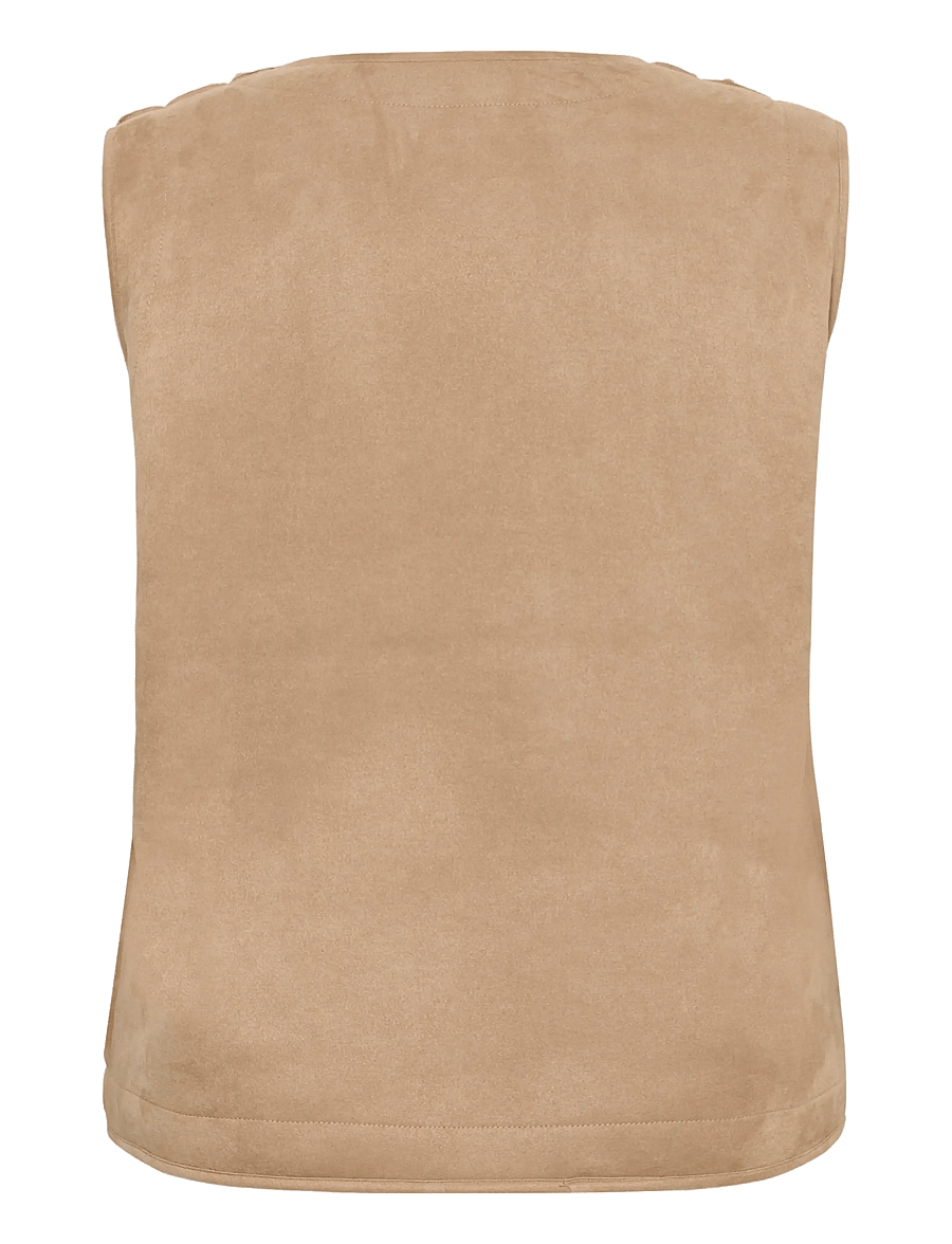 Kaffe Curve - KClinnea Teddy Vest - fleece & teddy vests - desert taupe - 1