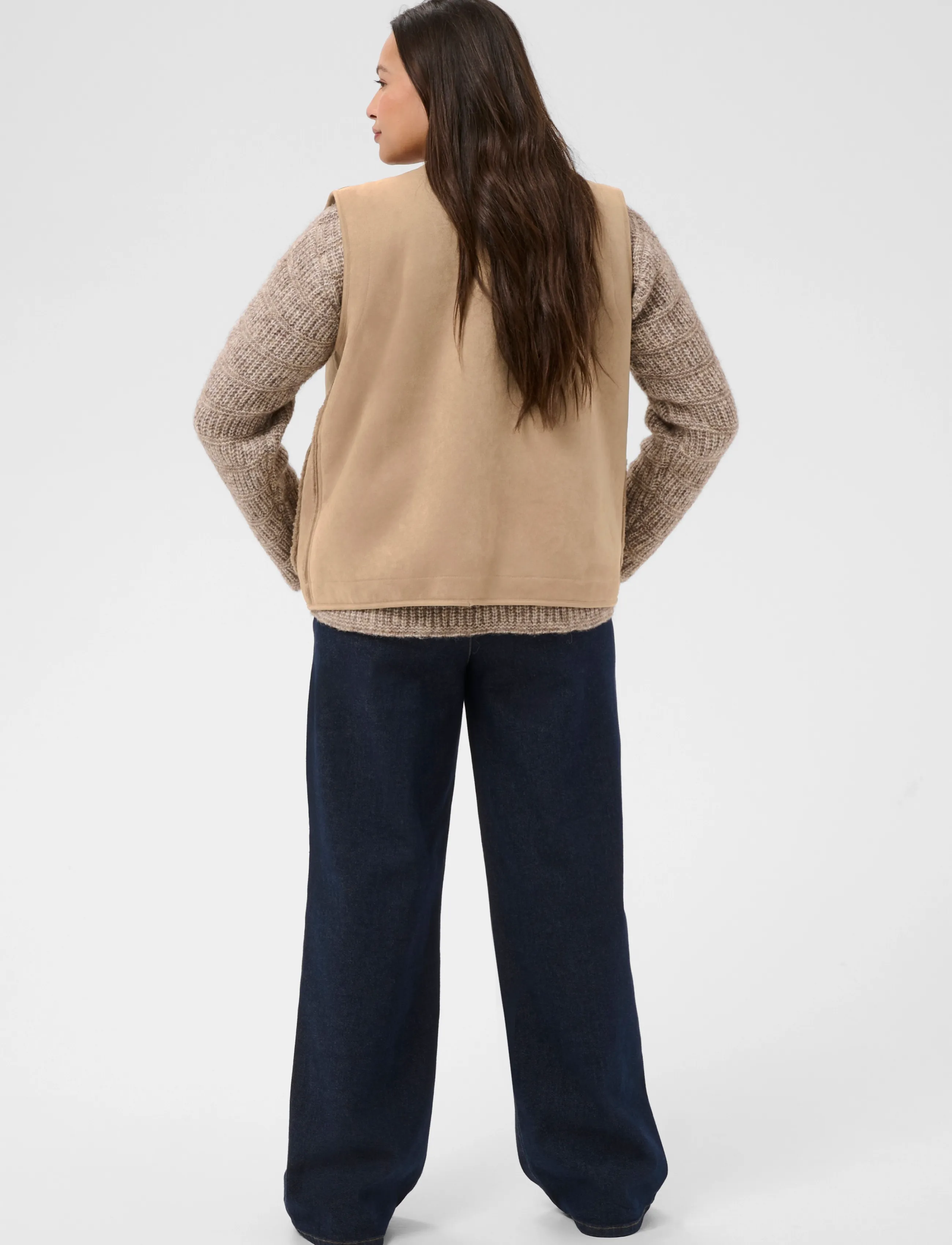 Kaffe Curve - KClinnea Teddy Vest - fleece & teddy vests - desert taupe - 4