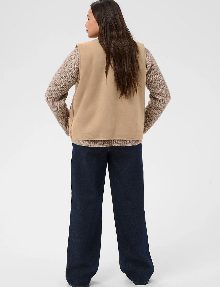 Kaffe Curve - KClinnea Teddy Vest - fleece & teddy vests - desert taupe - 4