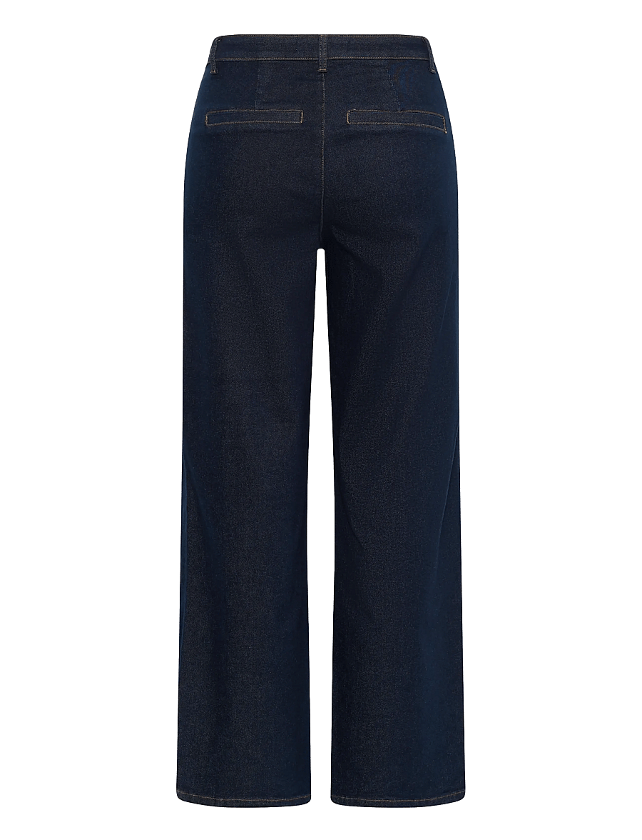 Kaffe Curve - KChailey Wide Full Length Jeans - laia säärega teksad - dark blue unwashed denim - 1