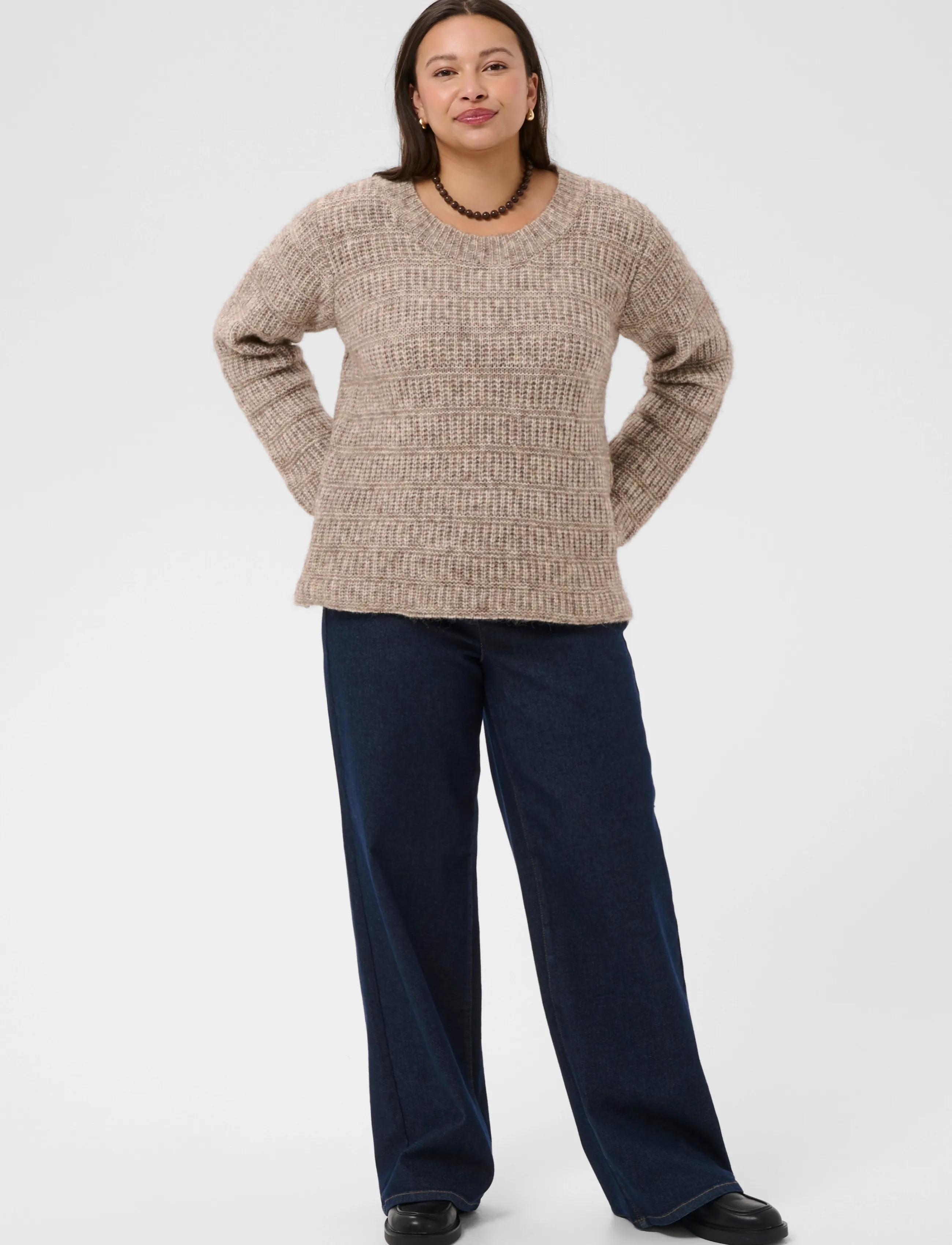 Kaffe Curve - KChailey Wide Full Length Jeans - laia säärega teksad - dark blue unwashed denim - 3