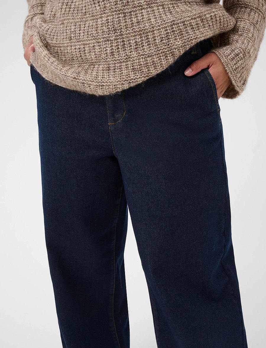 Kaffe Curve - KChailey Wide Full Length Jeans - laia säärega teksad - dark blue unwashed denim - 5