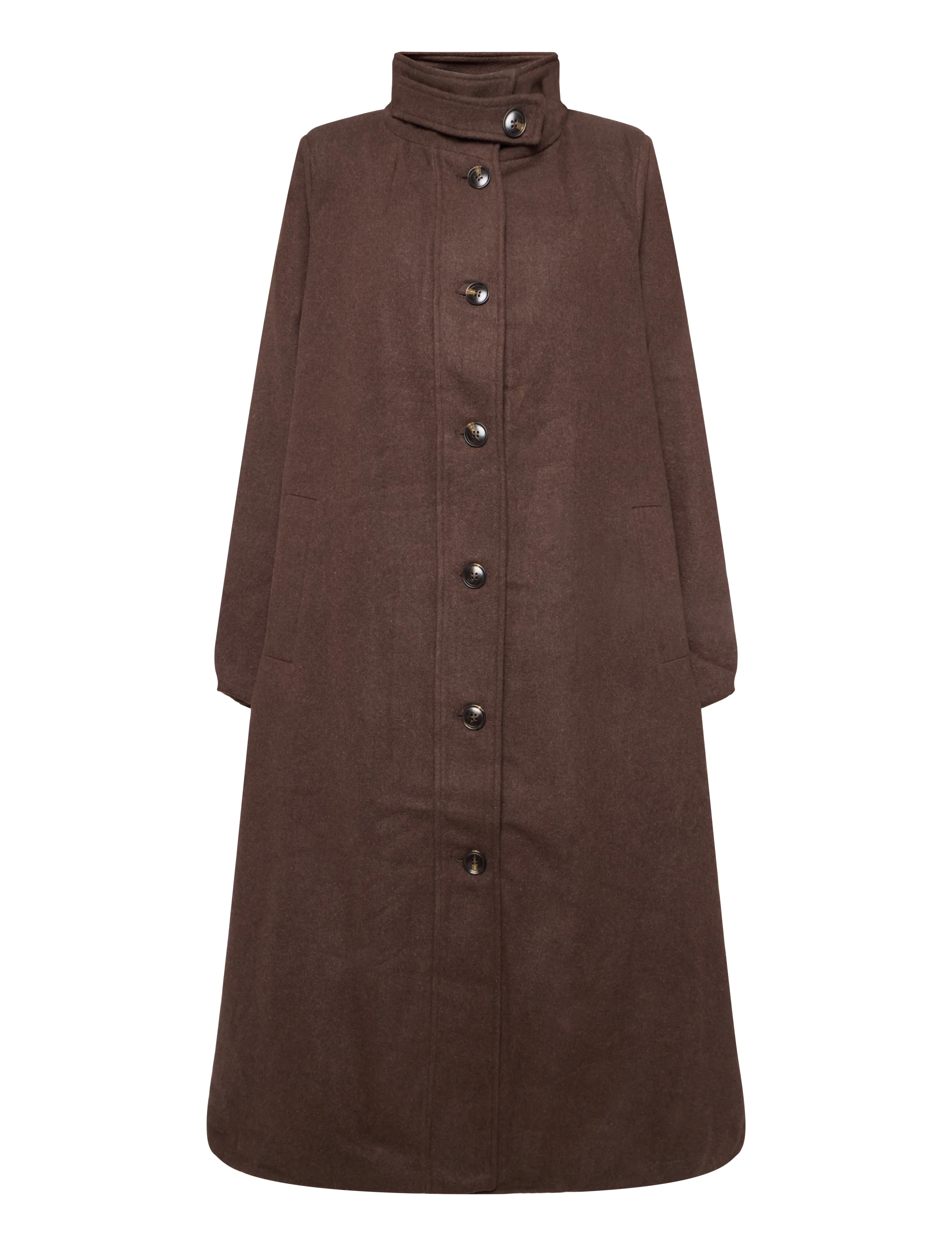 Kaffe Curve KCnanny Button Coat - Vinterjackor - CHOCOLATE BROWN / brown