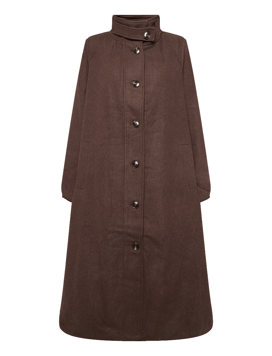 Kaffe Curve - KCnanny Button Coat - vinterjackor - chocolate brown - 0