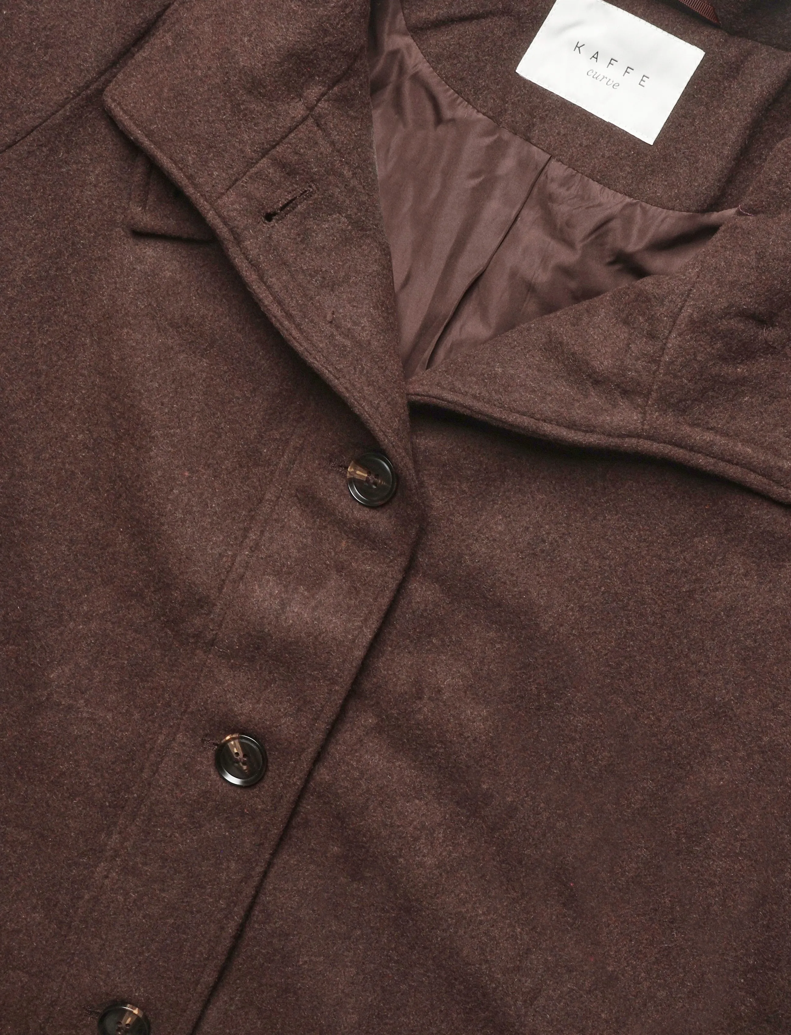 Kaffe Curve - KCnanny Button Coat - vinterjackor - chocolate brown - 2