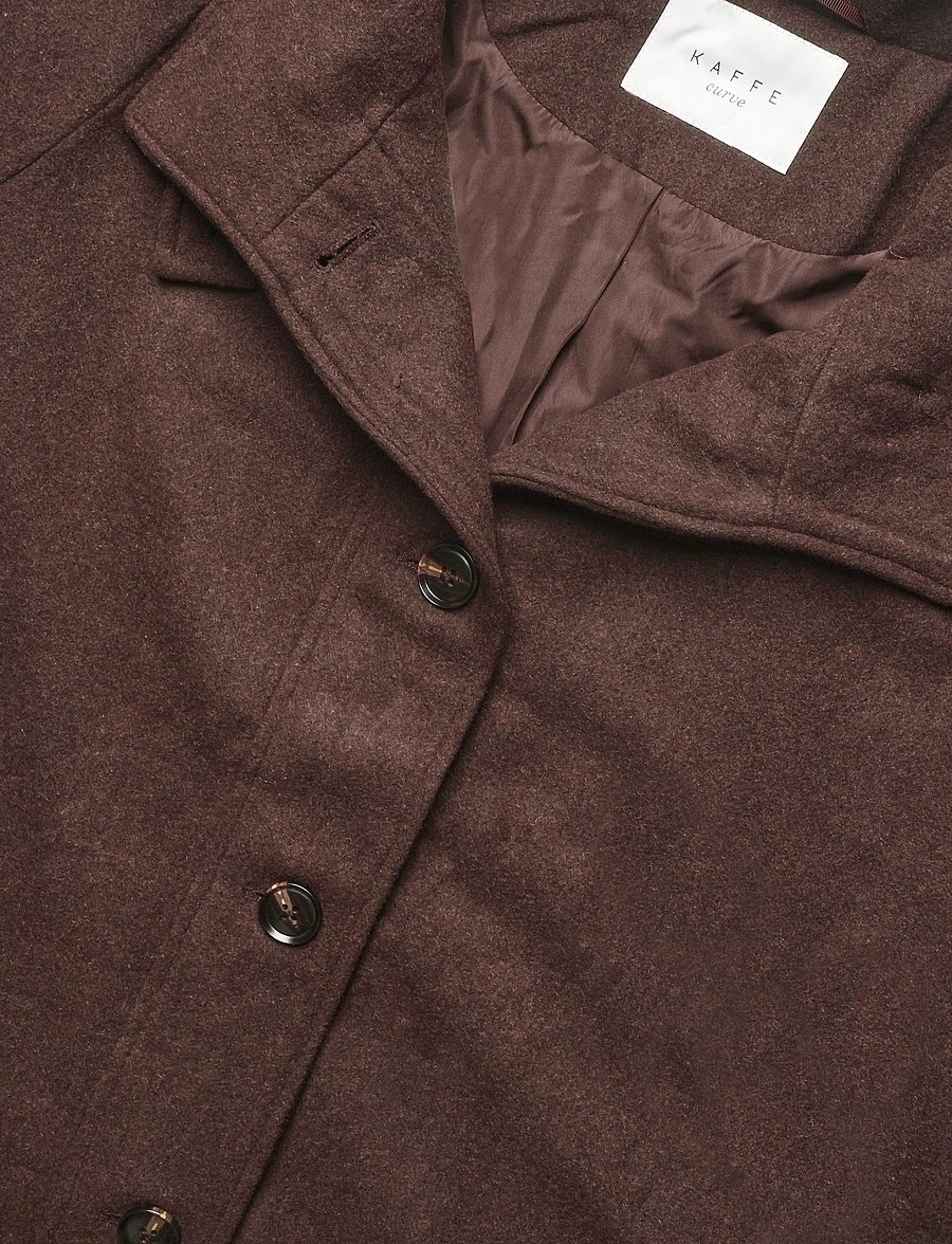 Kaffe Curve - KCnanny Button Coat - vinterjackor - chocolate brown - 2