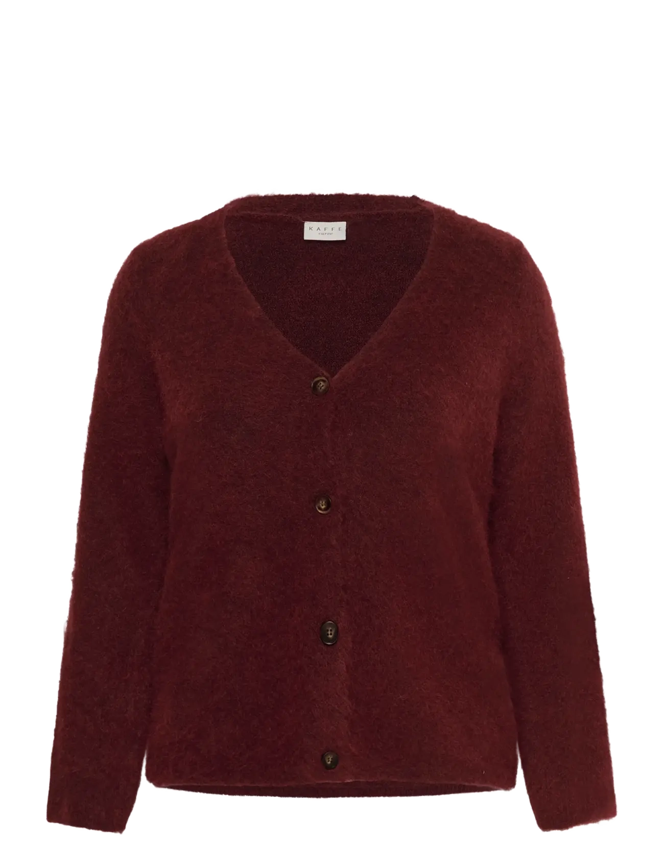 Kaffe Curve KCjordi Knit Cardigan - Strickjacken - PORT MELANGE / burgundy