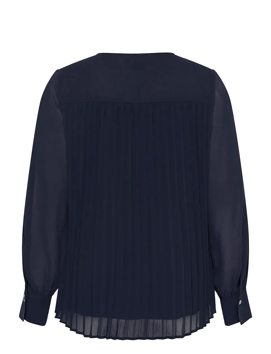 Kaffe Curve - KCeliana Pleat Blouse - long sleeved blouses - graphite - 1