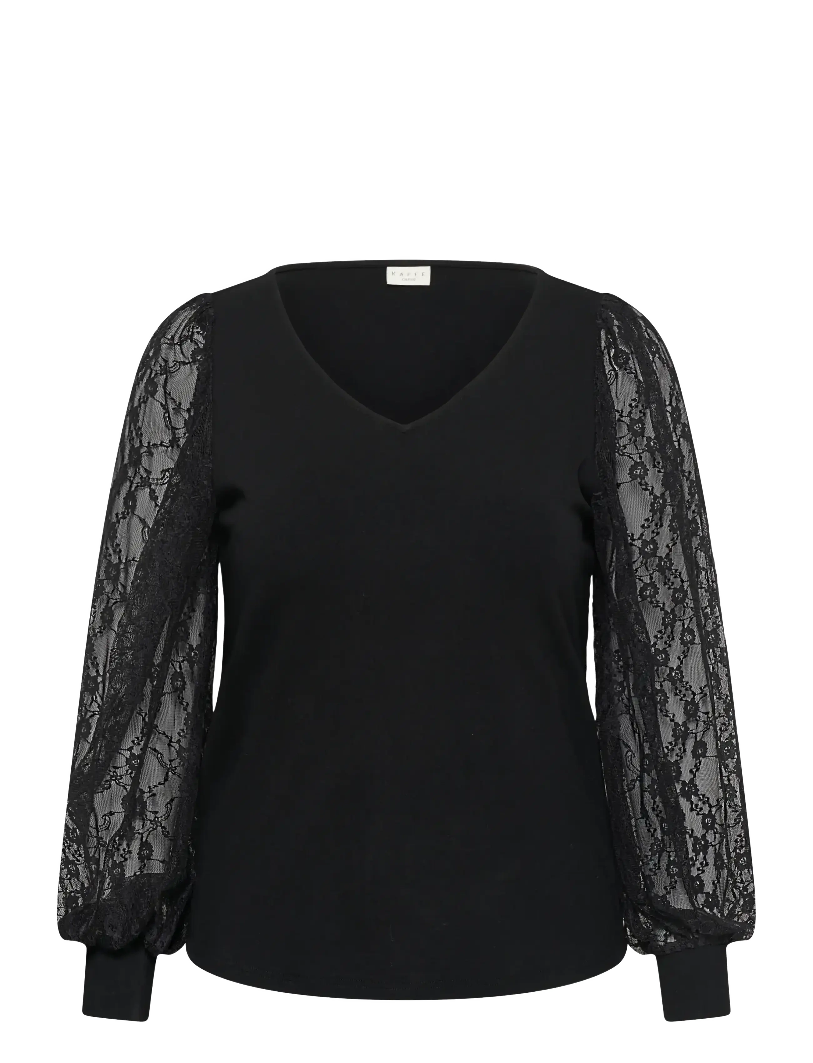 Kaffe Curve KCleona Lace Blouse - Bluser & Skjorter - BLACK DEEP / black