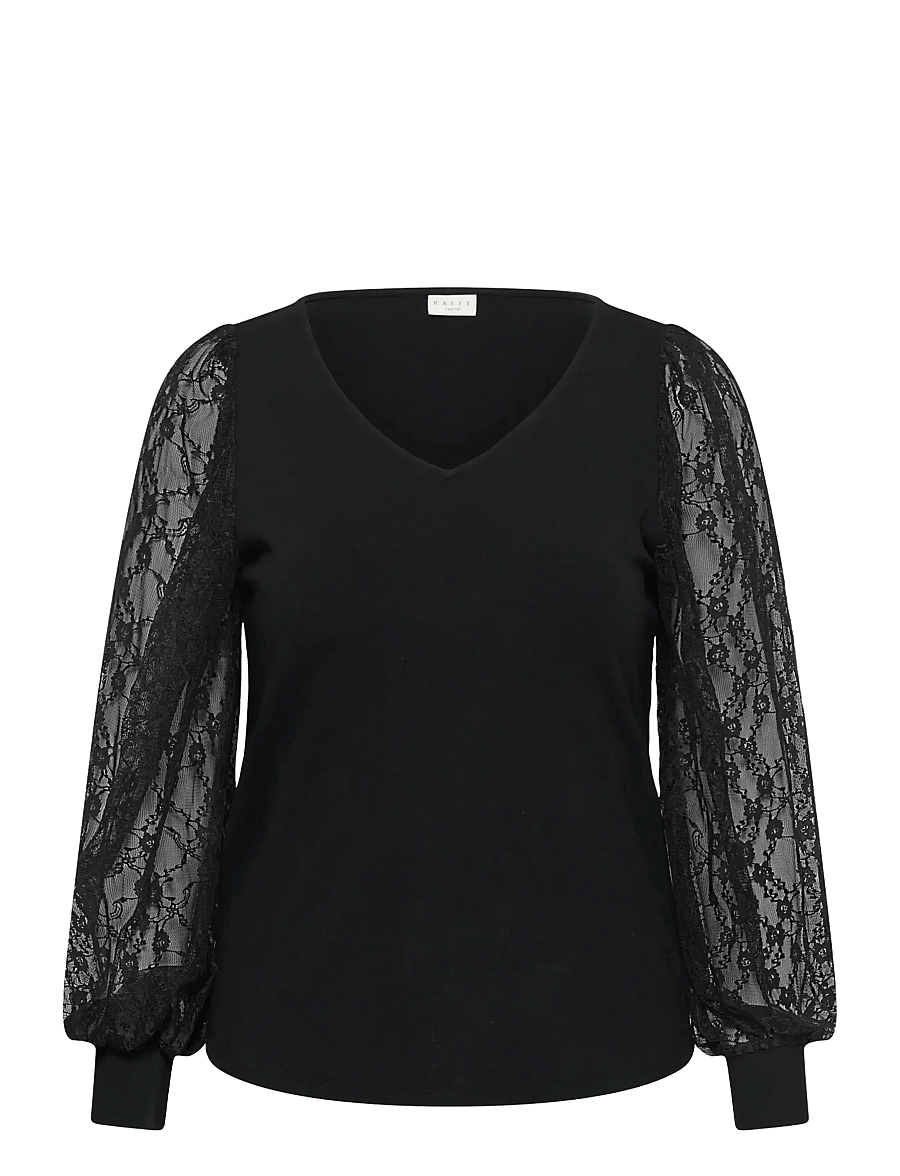 Kaffe Curve - KCleona Lace Blouse - black deep - 0
