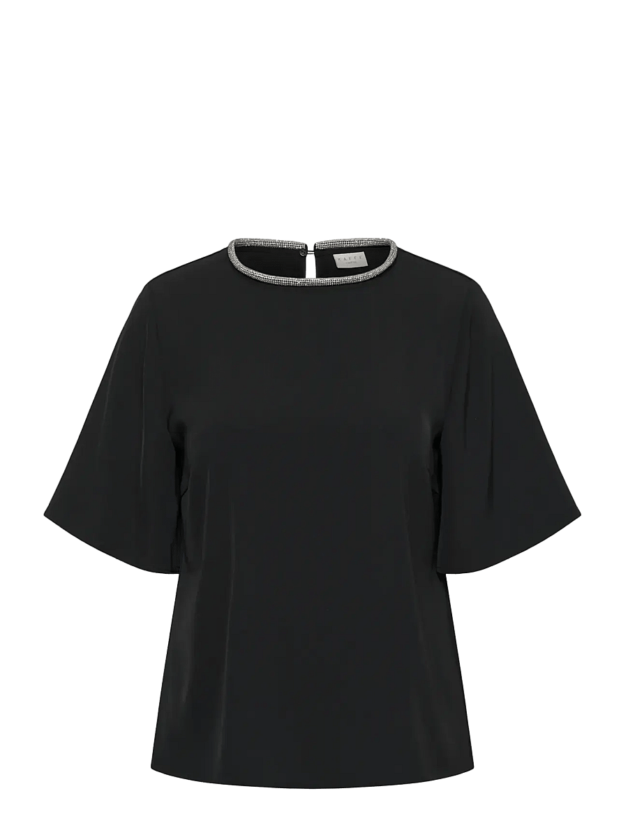 Kaffe Curve - KCalie Blouse - short-sleeved blouses - black deep - 0