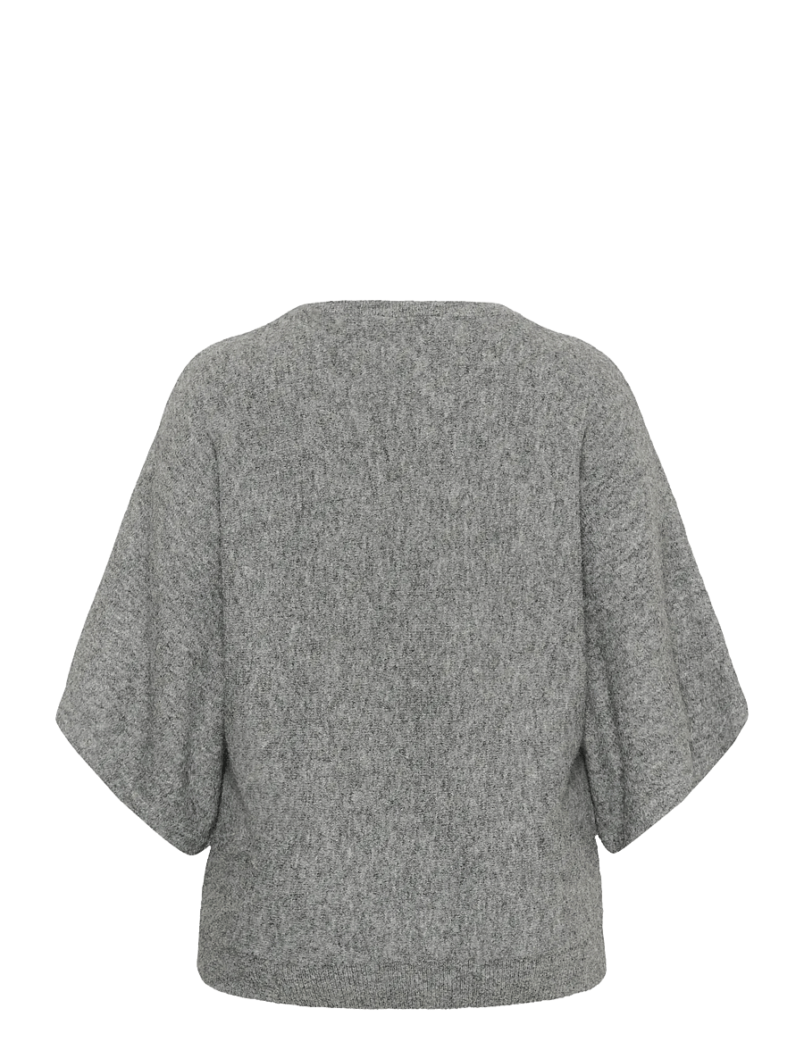 Kaffe Curve - KCbettie Wing SL Pullover - stickade tröjor - grey melange - 1