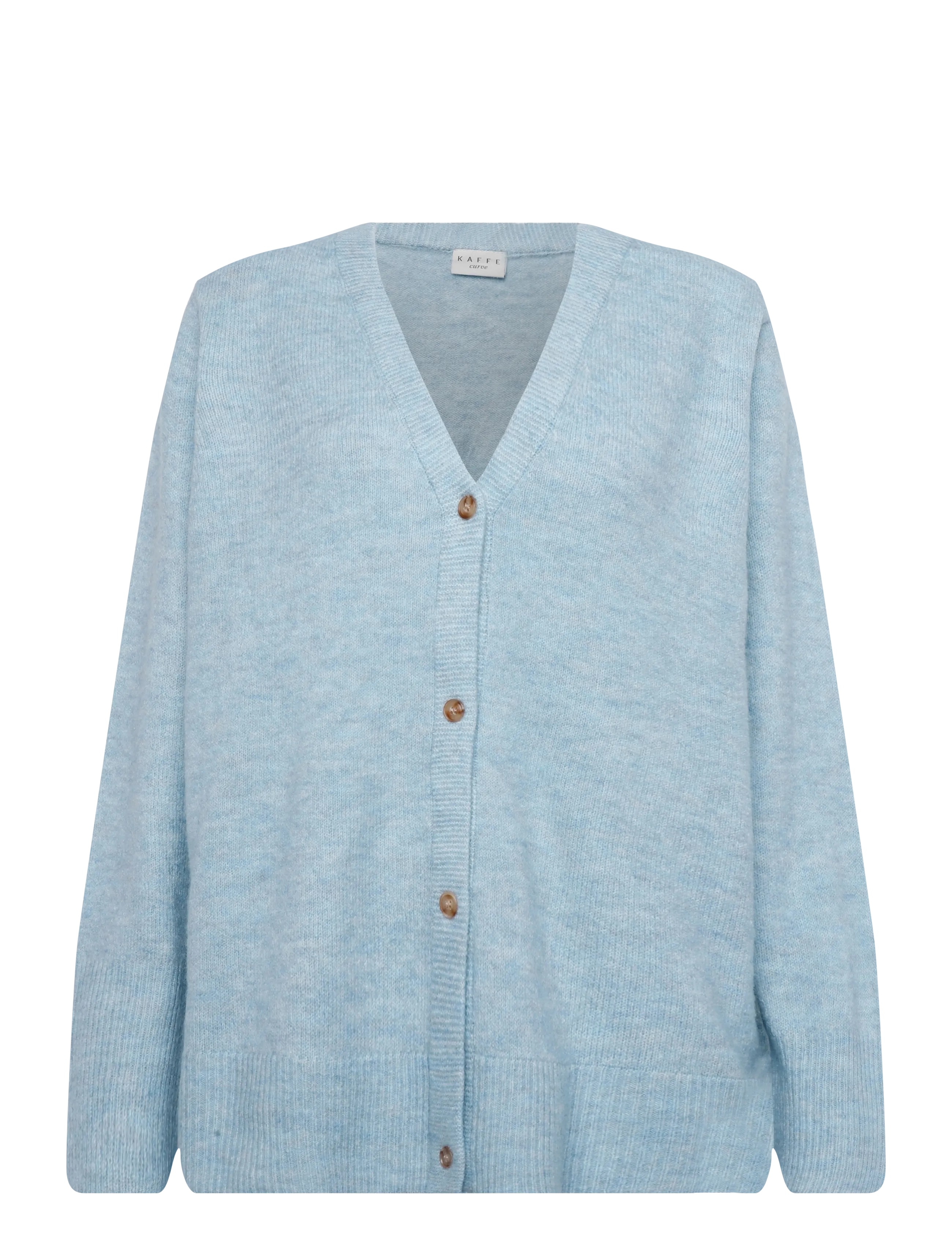 Kaffe Curve KCyris V-Neck Cardigan - Kläder - BLUE FOG / blue