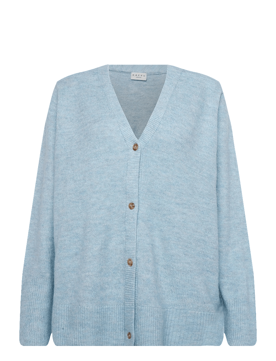 Kaffe Curve - KCyris V-Neck Cardigan - swetry rozpinane - blue fog - 0