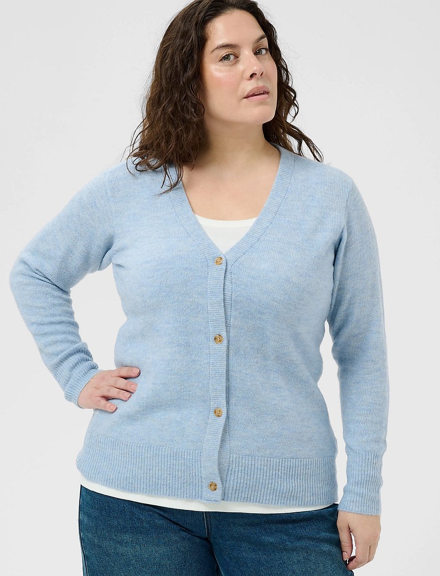 Kaffe Curve - KCyris V-Neck Cardigan - kardiganid - blue fog - 1