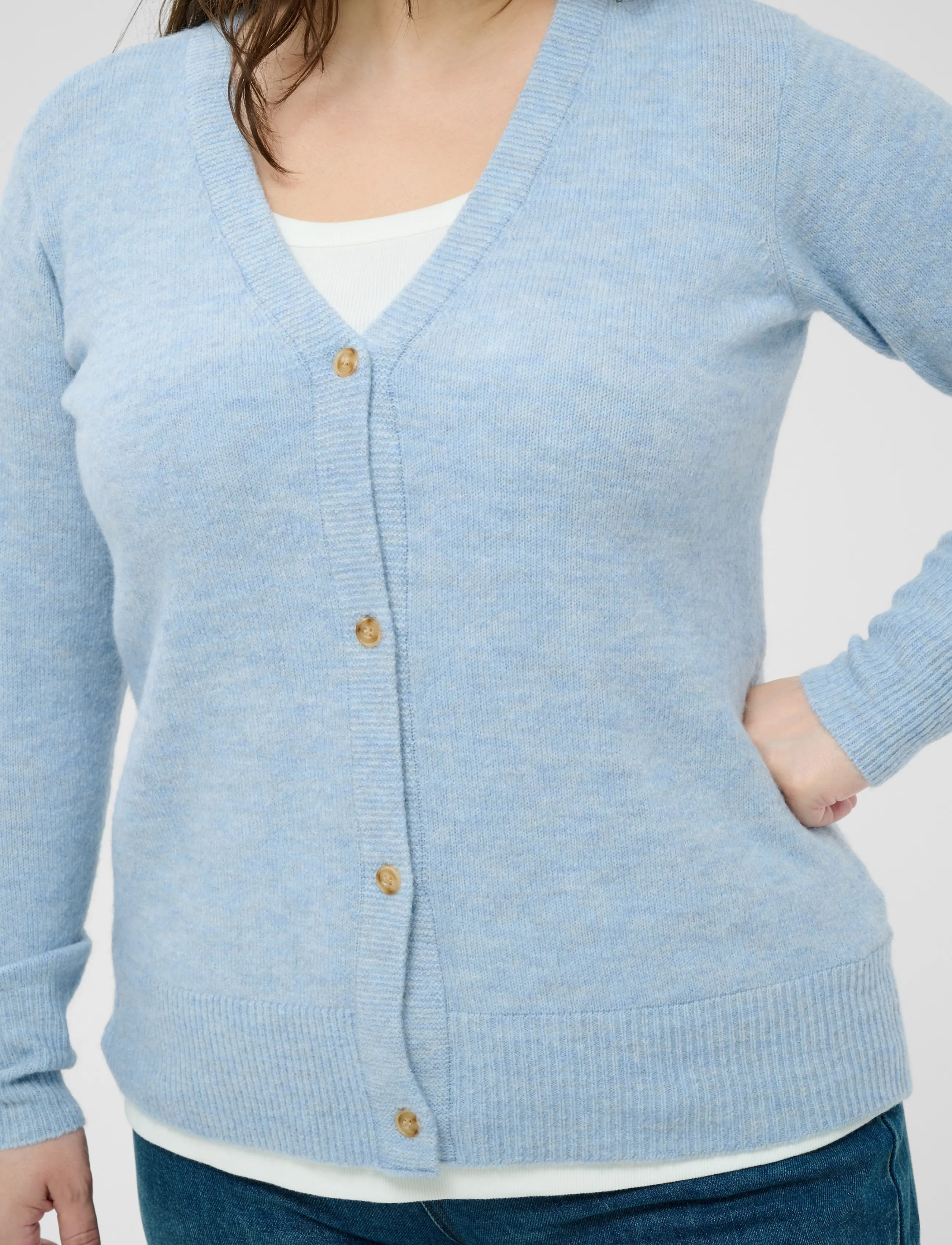 Kaffe Curve - KCyris V-Neck Cardigan - kardiganid - blue fog - 4