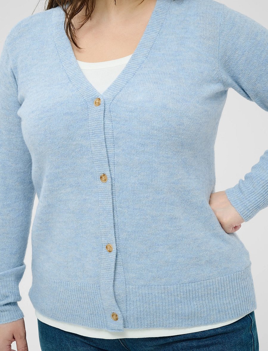 Kaffe Curve - KCyris V-Neck Cardigan - kardiganid - blue fog - 4
