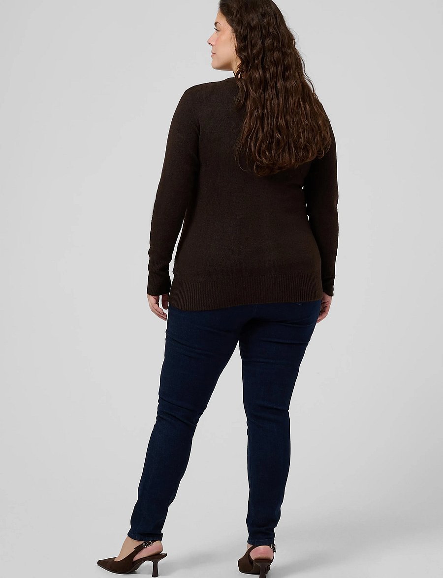 Kaffe Curve - KCyris V-Neck Cardigan - koftor - coffee bean - 4