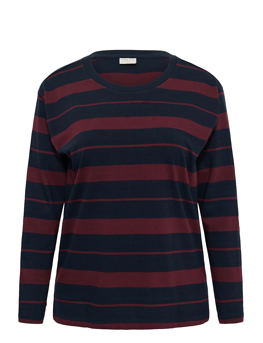 Kaffe Curve - KCwinnie LS T-Shirt - pikkade varrukatega topid - midnight marine/red stripe - 0
