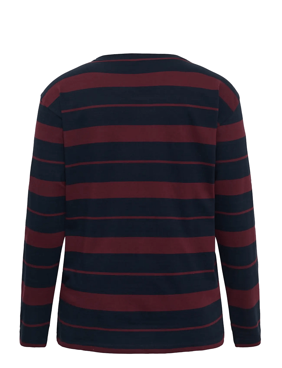 Kaffe Curve - KCwinnie LS T-Shirt - pikkade varrukatega topid - midnight marine/red stripe - 1
