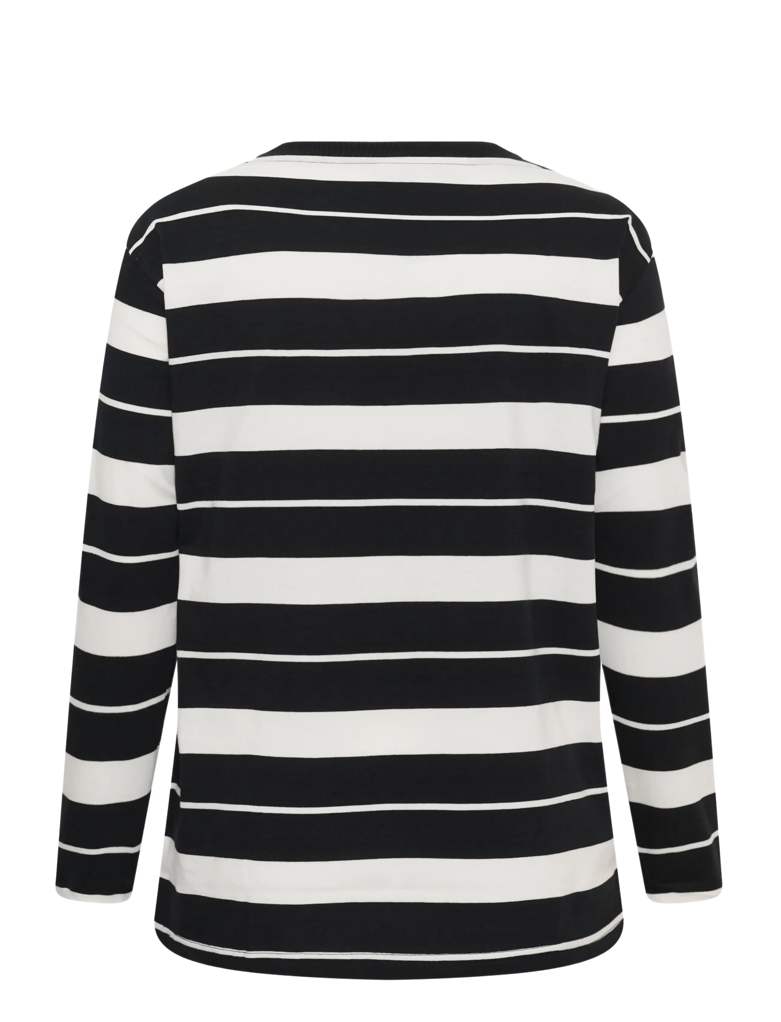 Kaffe Curve - KCwinnie LS T-Shirt - langärmlige tops - black/chalk stripe - 1