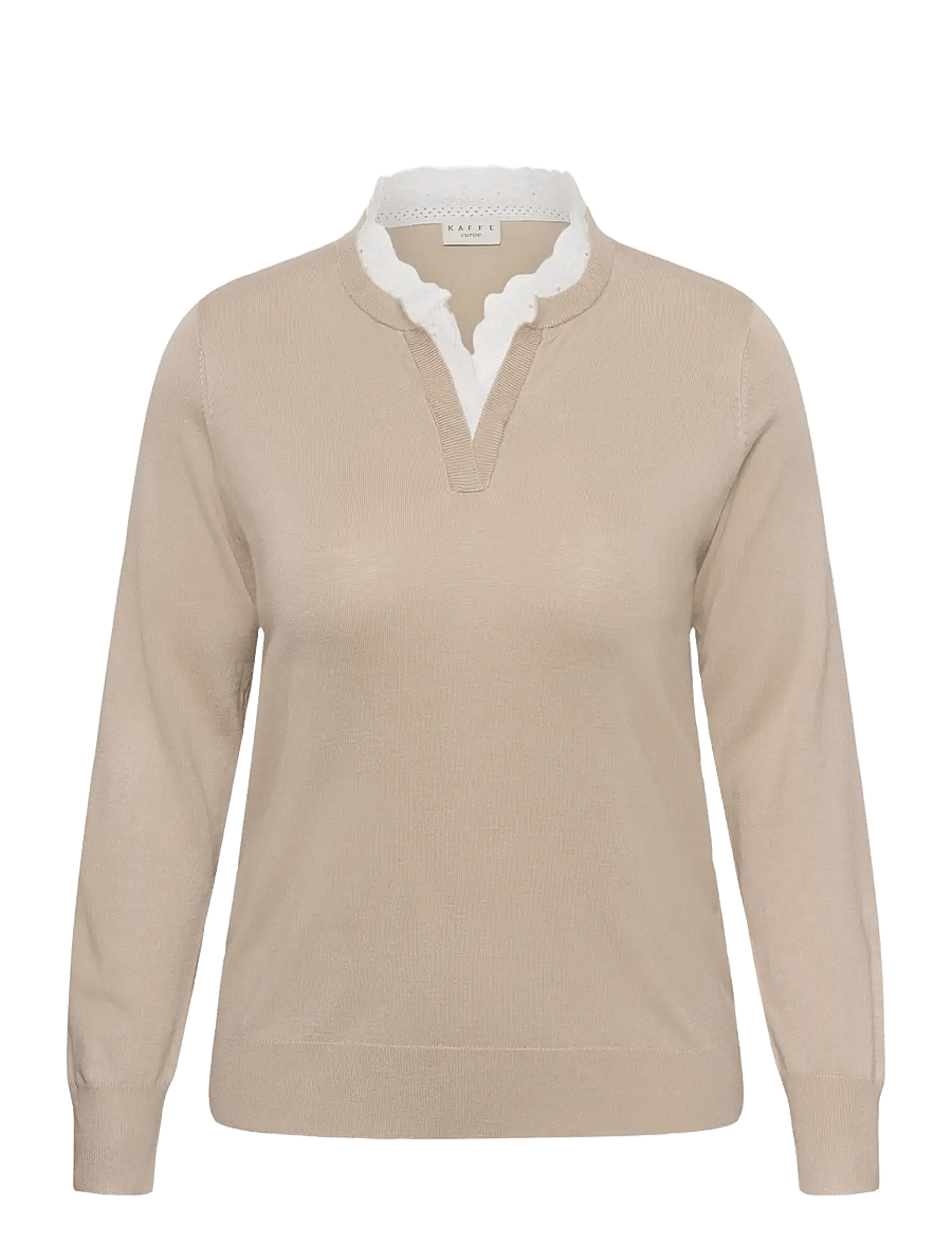 Kaffe Curve - KClizzy Lace Pullover - striktrøjer - feather gray - 0