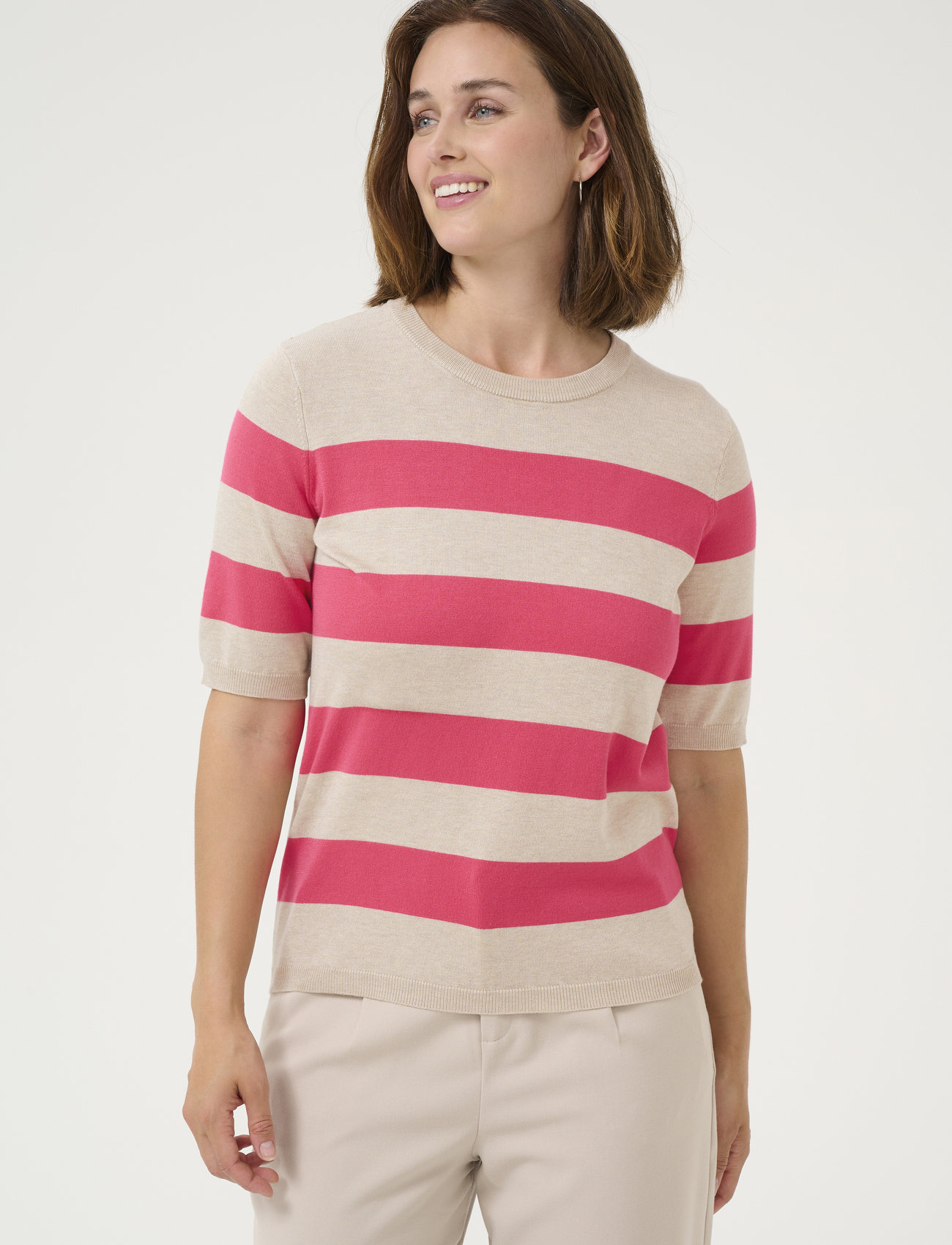 Kaffe Kalizza Striped Knit - Cream - XS 2