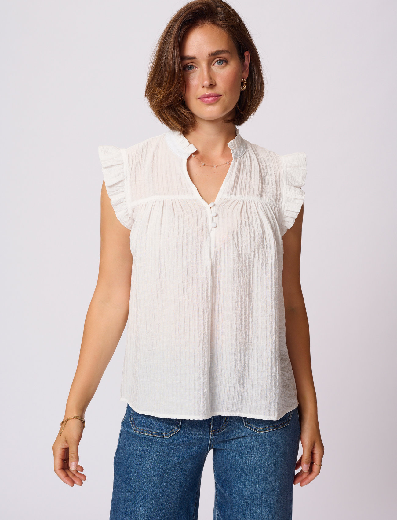 Kaffe Kaliany Via Blouse - Cream - 34