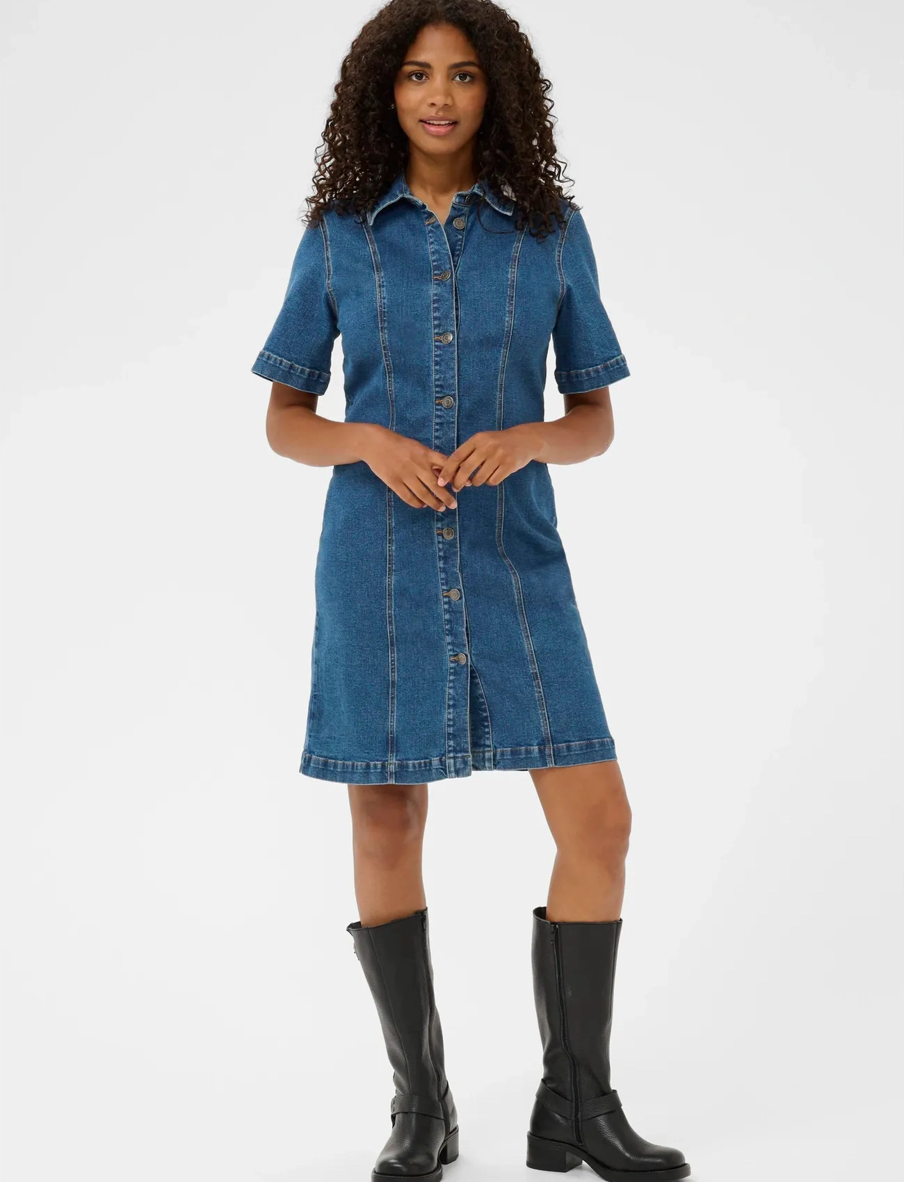 Kaffe Kalena Denim Dress - - 40 1