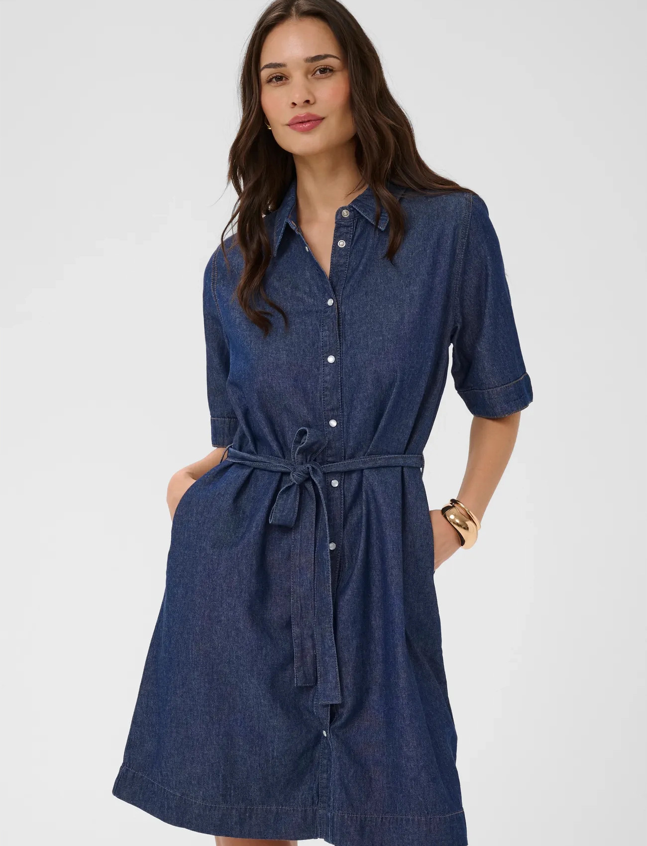 Kaffe Kajade Denim Dress - Blue - 34 2