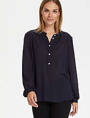 Kaffe - Karla Amber Shirt - long-sleeved blouses - midnight marine - 2