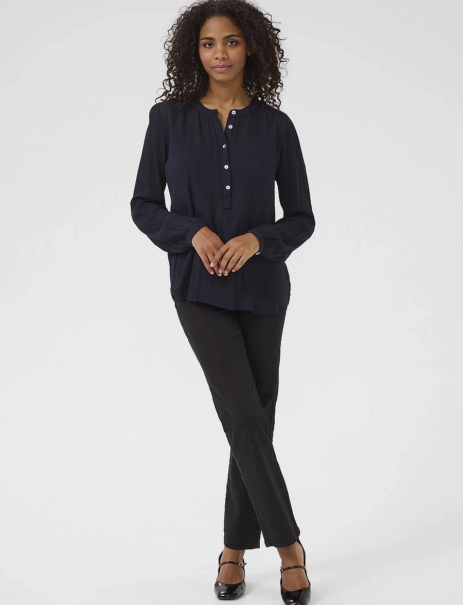 Kaffe - Karla Amber Shirt - långärmade blusar - midnight marine - 3