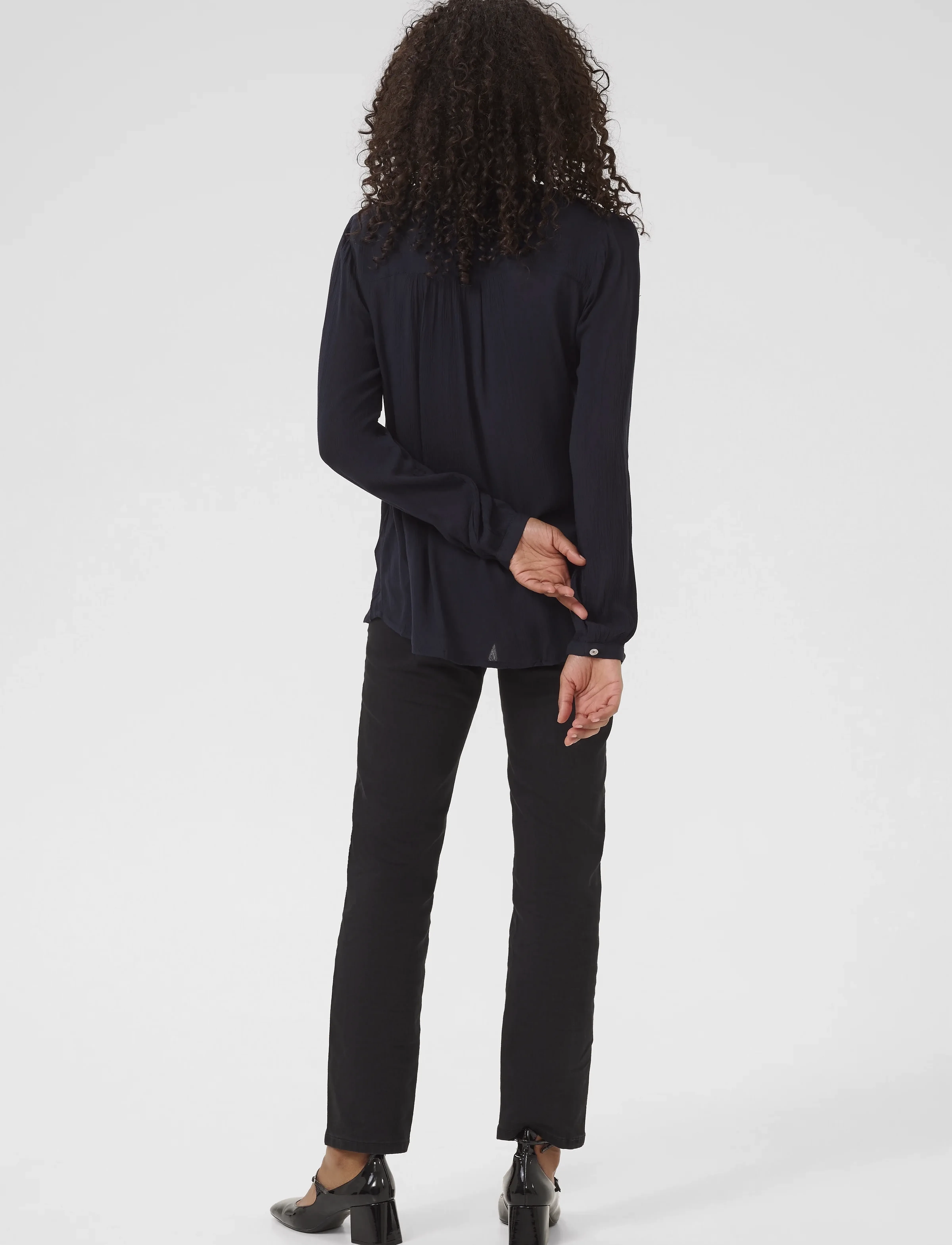 Kaffe - Karla Amber Shirt - langærmede bluser - midnight marine - 4