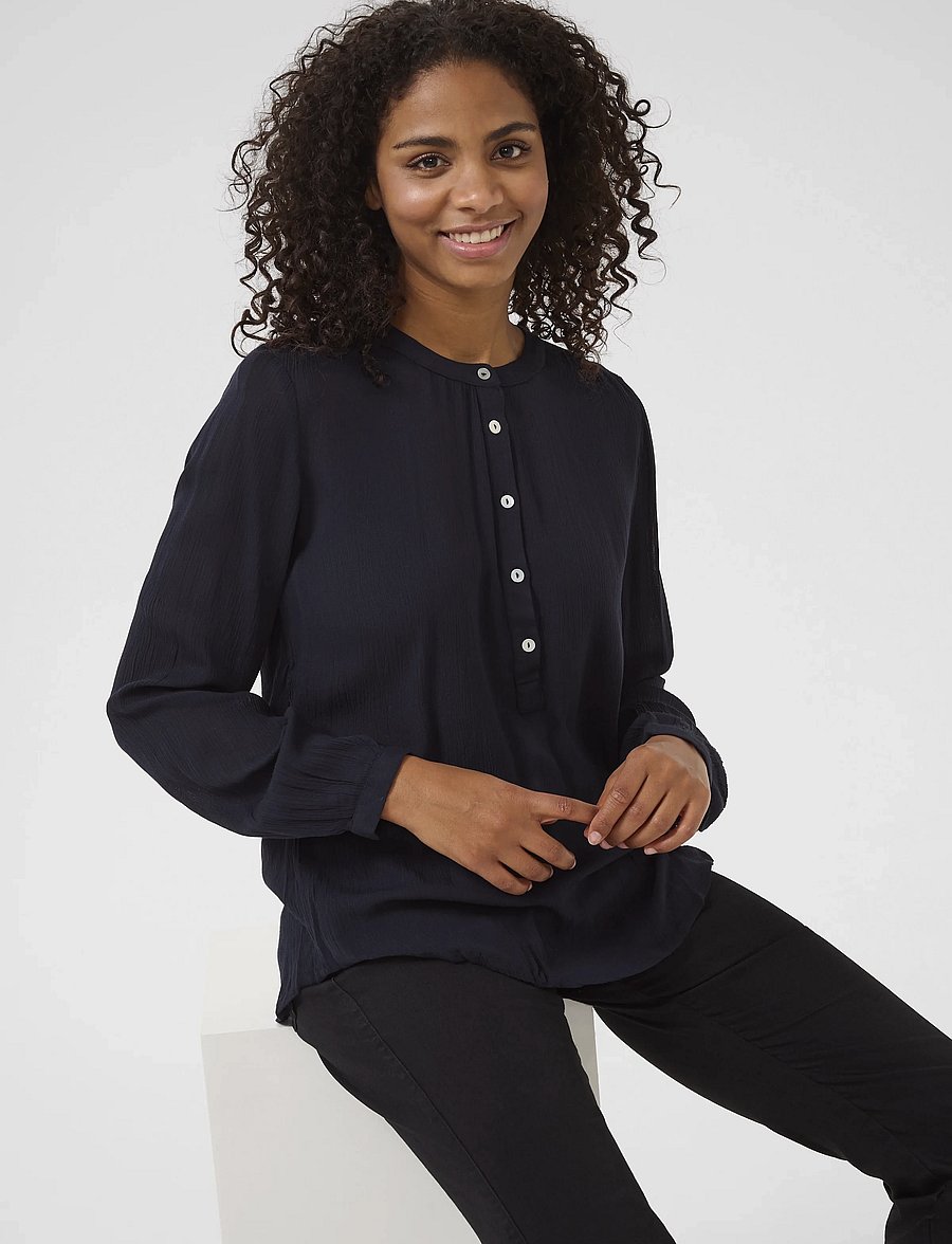 Kaffe - Karla Amber Shirt - långärmade blusar - midnight marine - 5