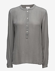 Kaffe - Karla Amber Shirt - long-sleeved blouses - smoked pearl - 0