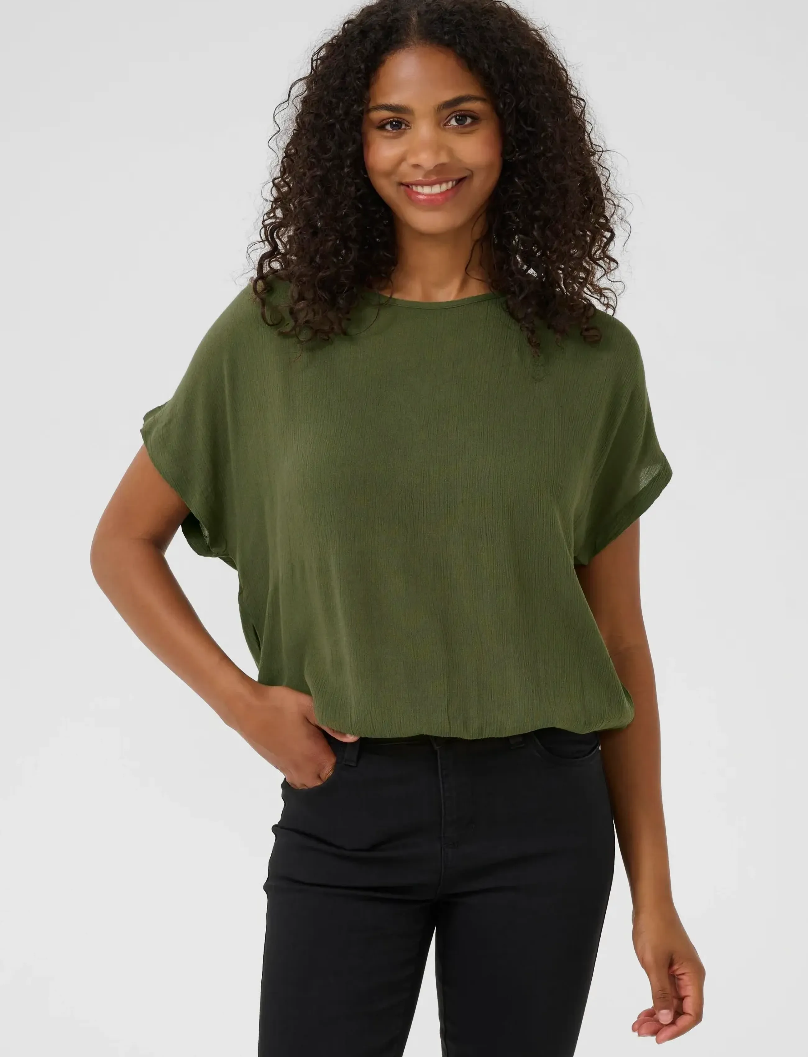 Kaffe Kaamber Stanley, 36, Blouses, Grün - Short-sleeved, Frauen