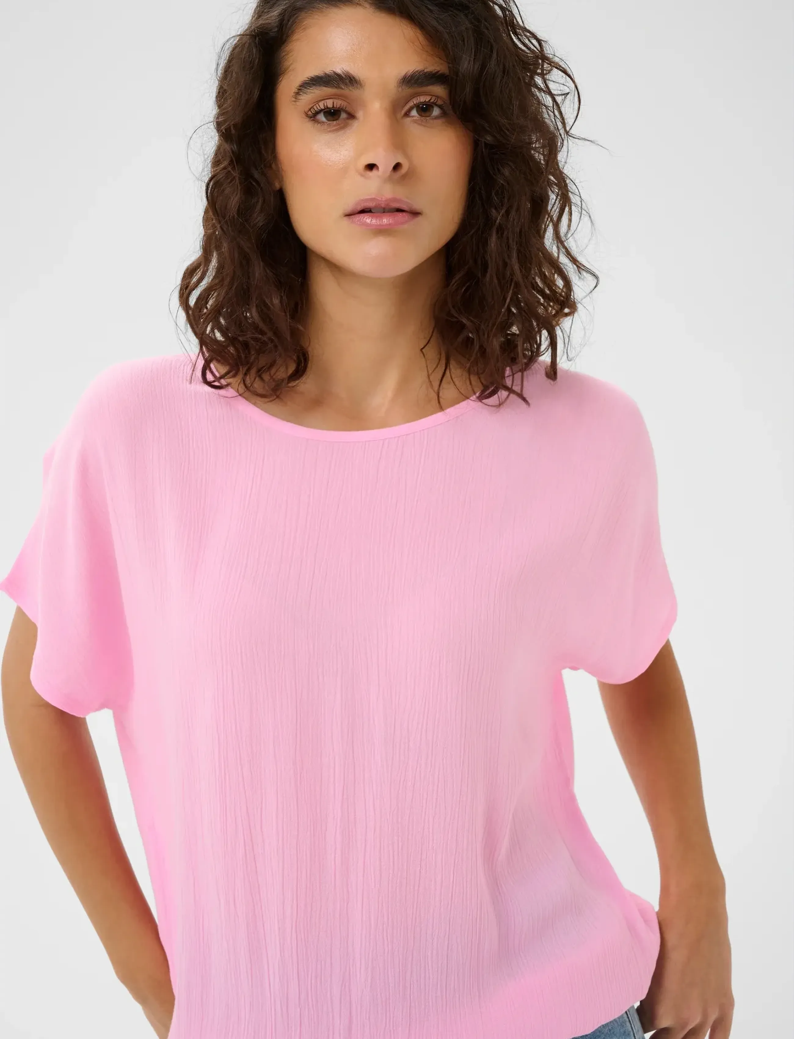 Kaffe - KAamber Stanley - kurzärmelige blusen - pink frosting - 5