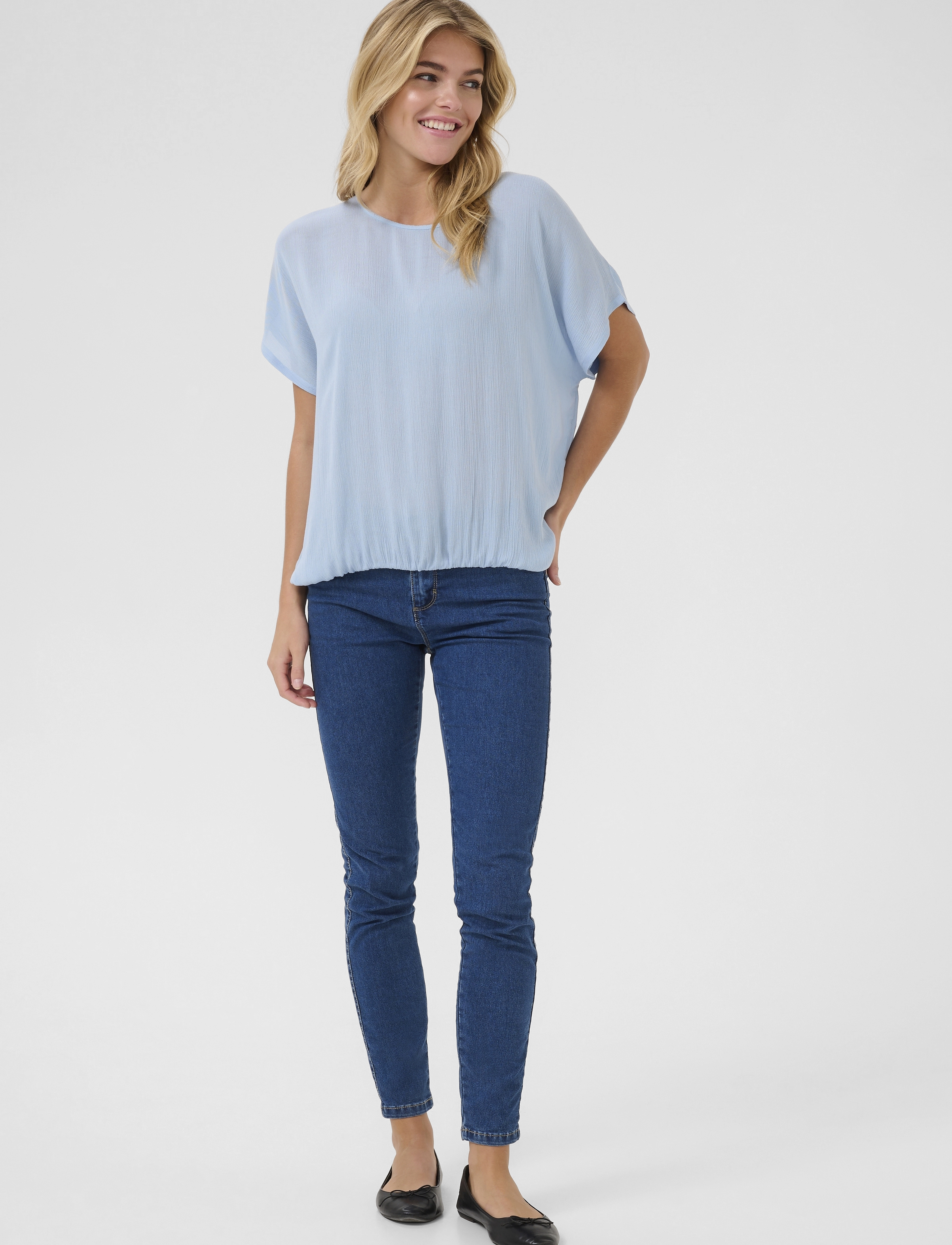 Kaffe - KAamber Stanley - kortärmade blusar - soft chambray - 3