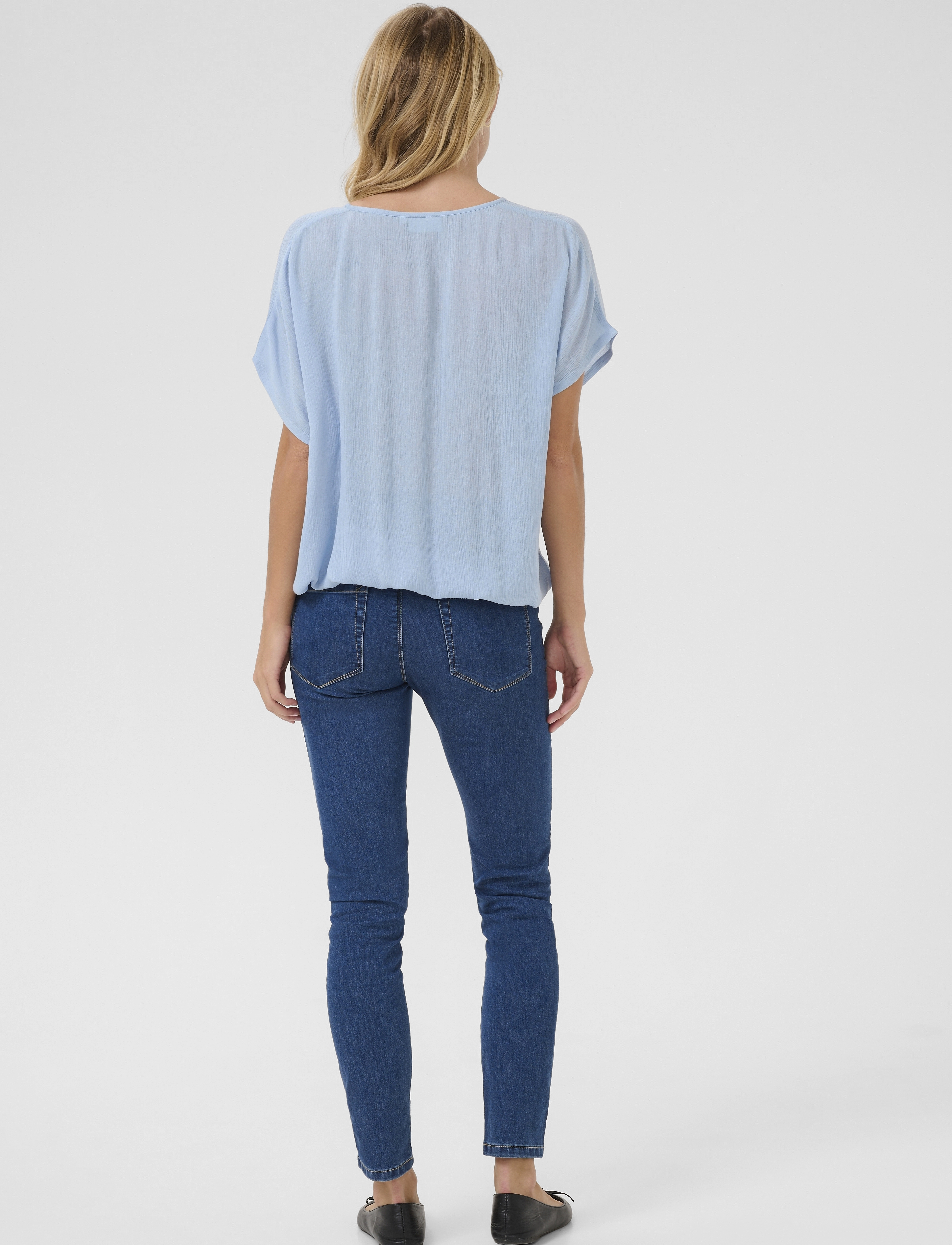 Kaffe - KAamber Stanley - kortärmade blusar - soft chambray - 4