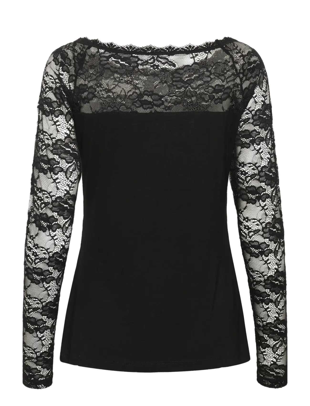 Kaffe - Lacy Boat t-shirt - pitkähihaiset puserot - black deep - 2